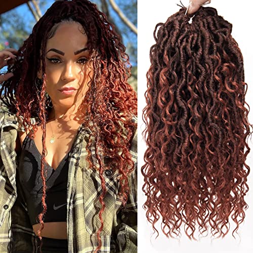 Goddess Locs Crochet Hair 12Inch Crochet Locs,Boho Faux Loc Bohemian Crochet Hair for Black Women 4Packs (1B/350, 12inch)
