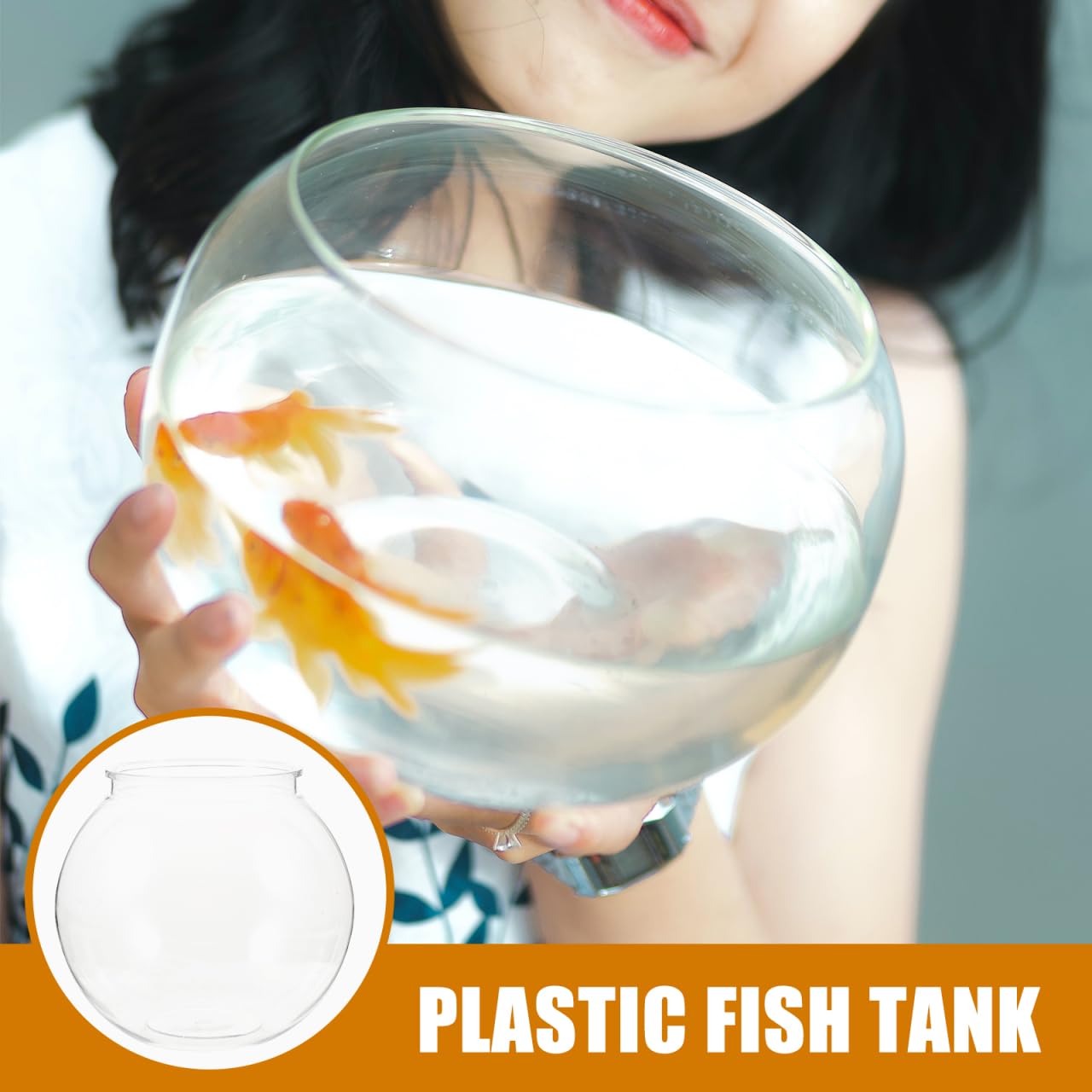 Balacoo Petit aquarium en plastique transparent pour poissons rouges