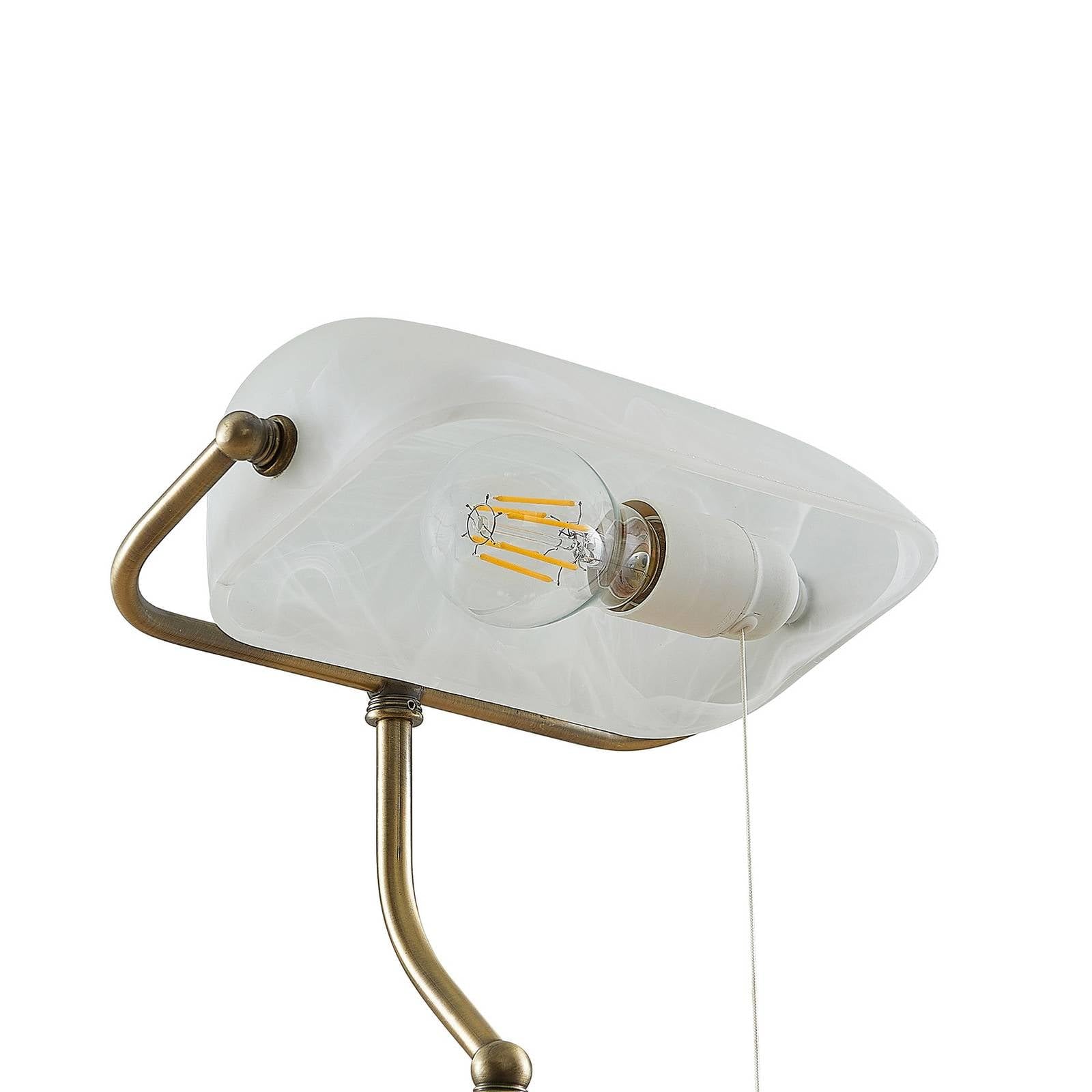 Lindby Tischlampe Profina (Retro, Vintage Antik) in Bronze aus Metall (1 flammig E27) - Tischleuchte Schreibtischlampe Nachttischlampe Arbeitszimmerleuchte