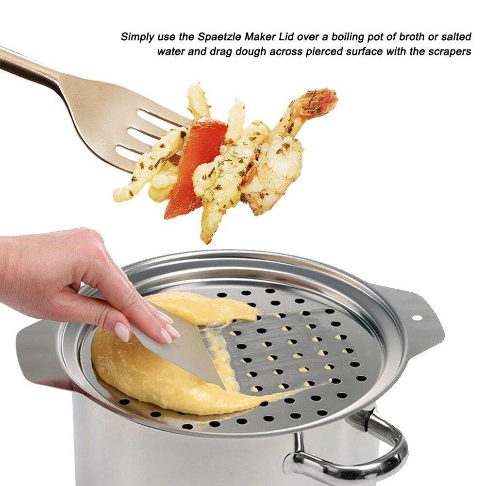 Amazon｜ステンレススチール Spaetzle Maker蓋 スクレーパー付き 伝統
