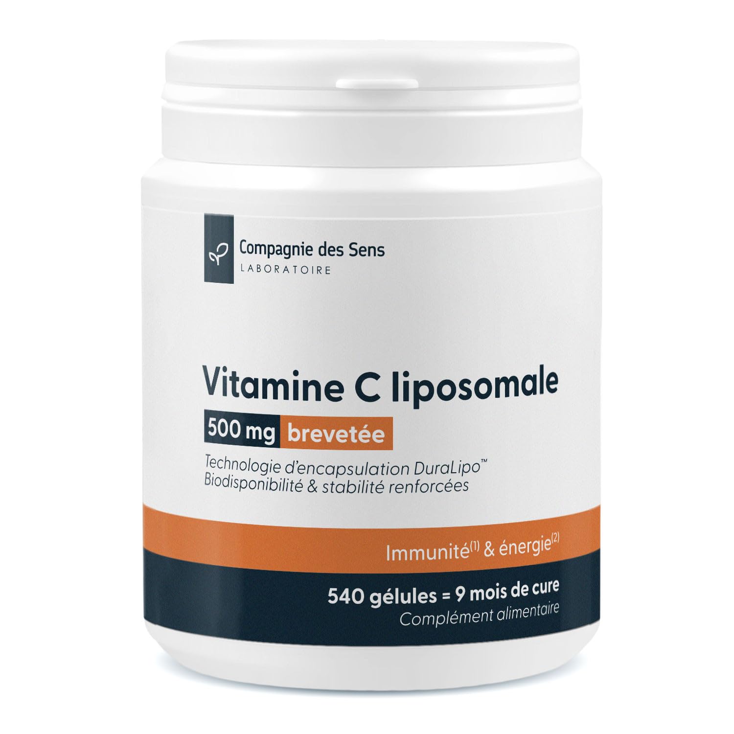 540 gélules - Vitamine C liposomale DuraLipo™ 500 mg - Biodisponibilité supérieure - Libération prolongée