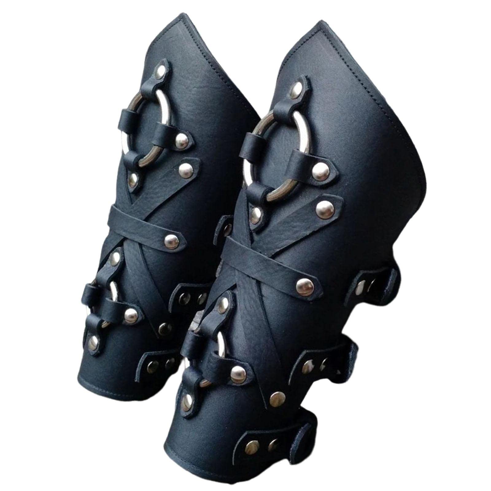 2 Pièces Steampunk Arm Brassard Cuir Médiéval Accessoire Cosplay Rétro Gothique Ornement Armure Chevalier Bracelet Déguisement Adapté pour Bal
