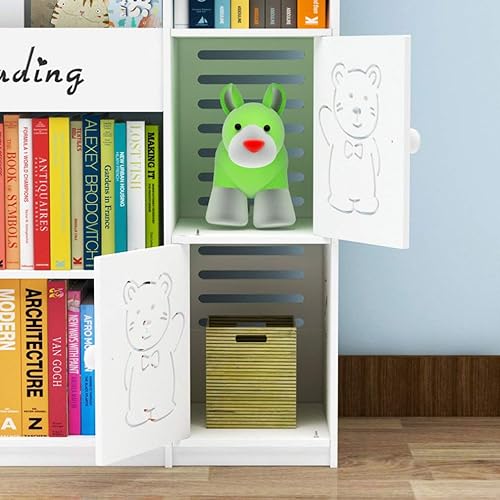 Miniatura 7 de Intexca & Design Estantería organizadora multicapa grabada de dibujos animados para niños con armarios de almacenamiento, color blanco