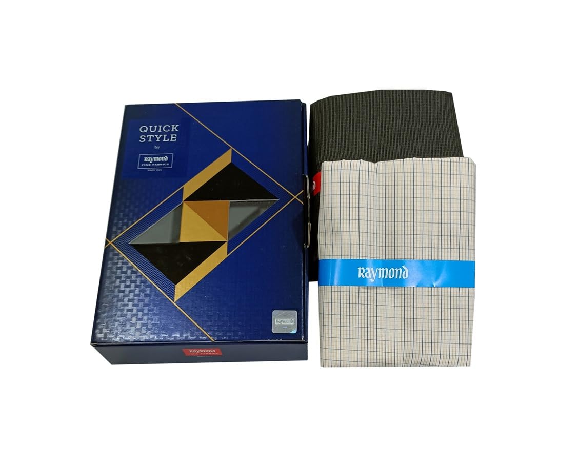 raymond Fabrics Men's Cotton Shirt and Trouser Unstitched Fabric Set - Gift Pack (Multicolour_Free Size) 43-picture-20