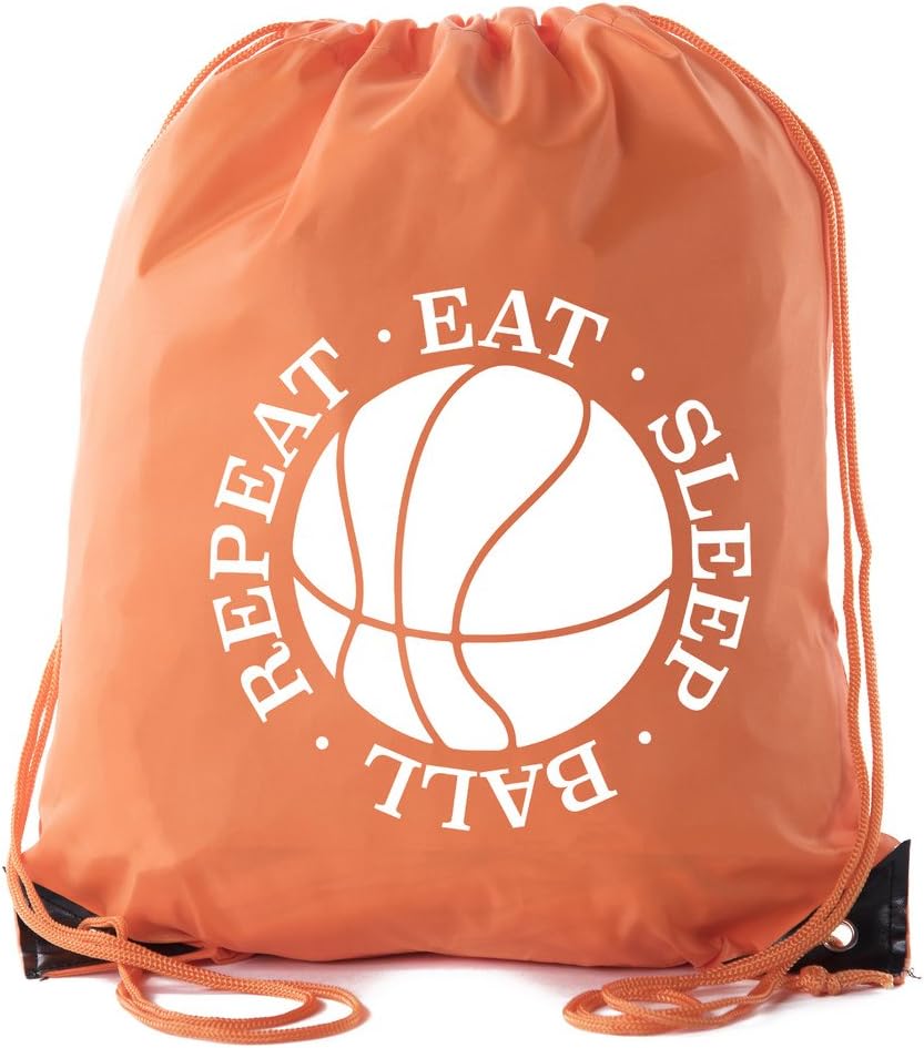 Mato & Hash Basketball Drawstring Bags with 3,6, and 10 pack Bulk Options 10PK Orange CA2500Basketball S6