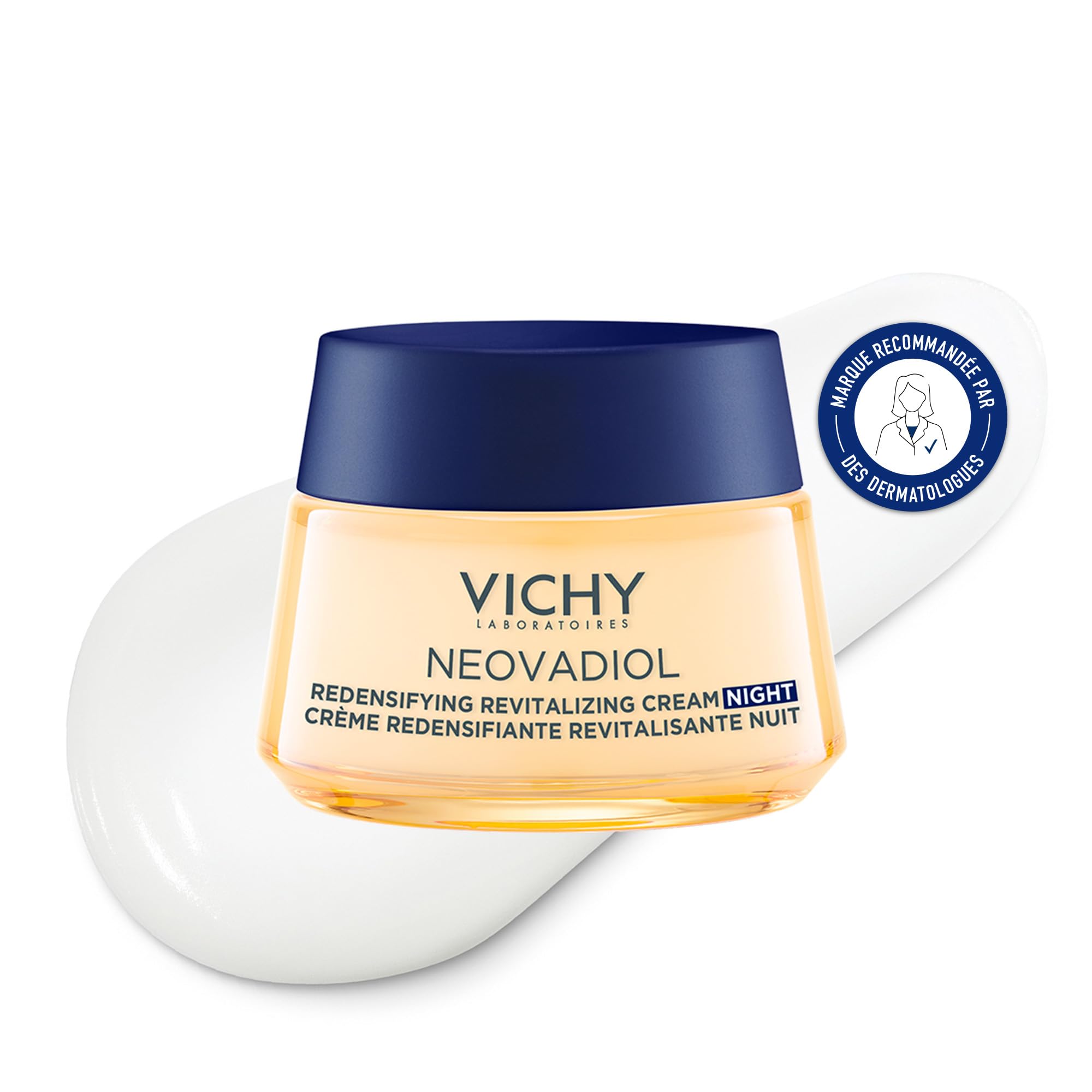 Vichy - NEOVADIOL - Crème de Nuit Redensifiante et Revitalisante Ménopause - Enrichie en Eau Volcanique de Vichy, Proxylane et Niacinamide - Crème de Nuit Visage Anti-âge - Peaux Matures