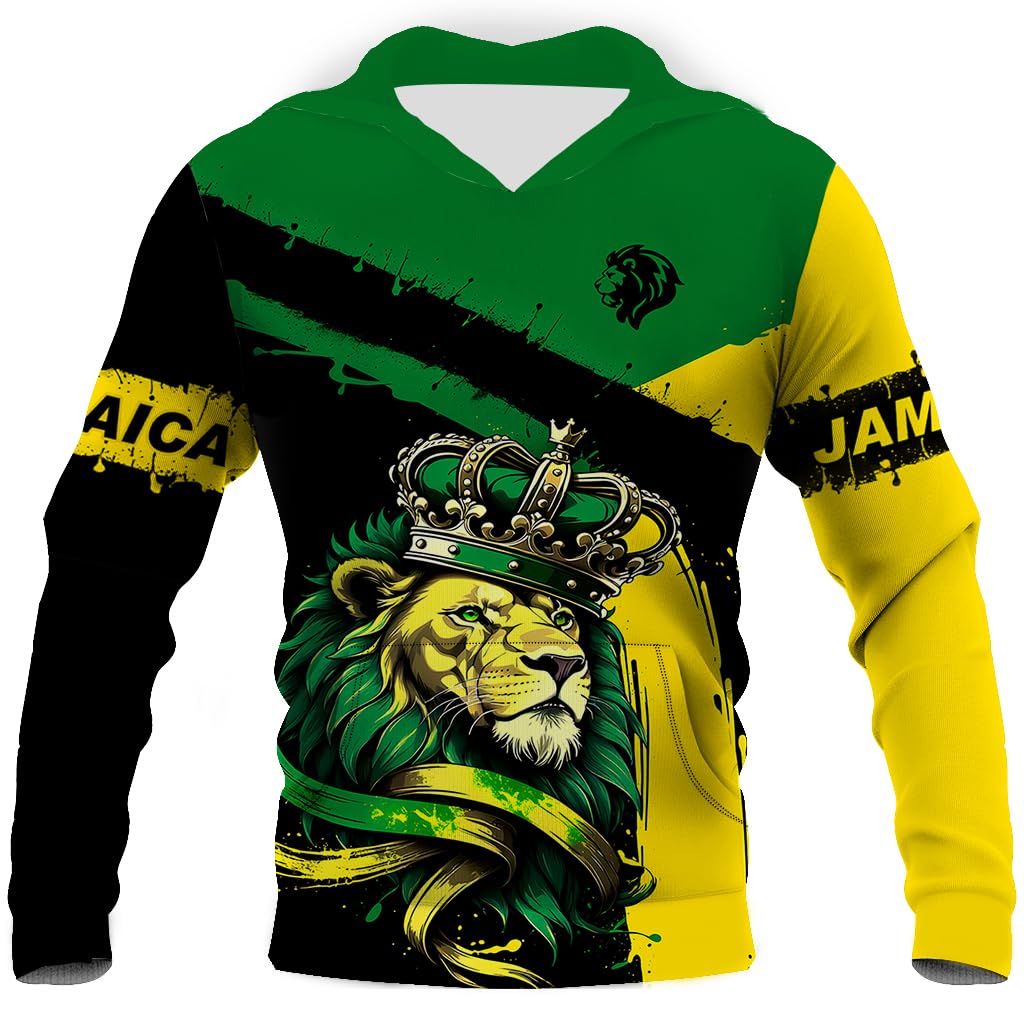 BJU National Flag Hoodie Drawstring Pullover Graphic 3D Printed Long Sleeve Sweatshirt Unisex