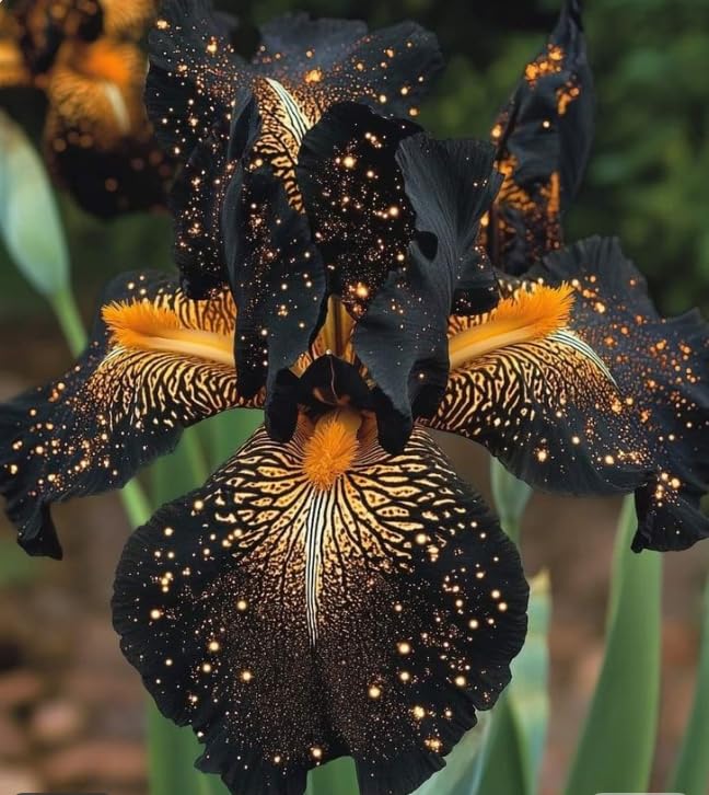 Bearded Iris Plants for Planting, Ornamental Perennial for Garden Border Yard Decor-that Grow Fast/Golden Jade Carving-2 Bulbs-H