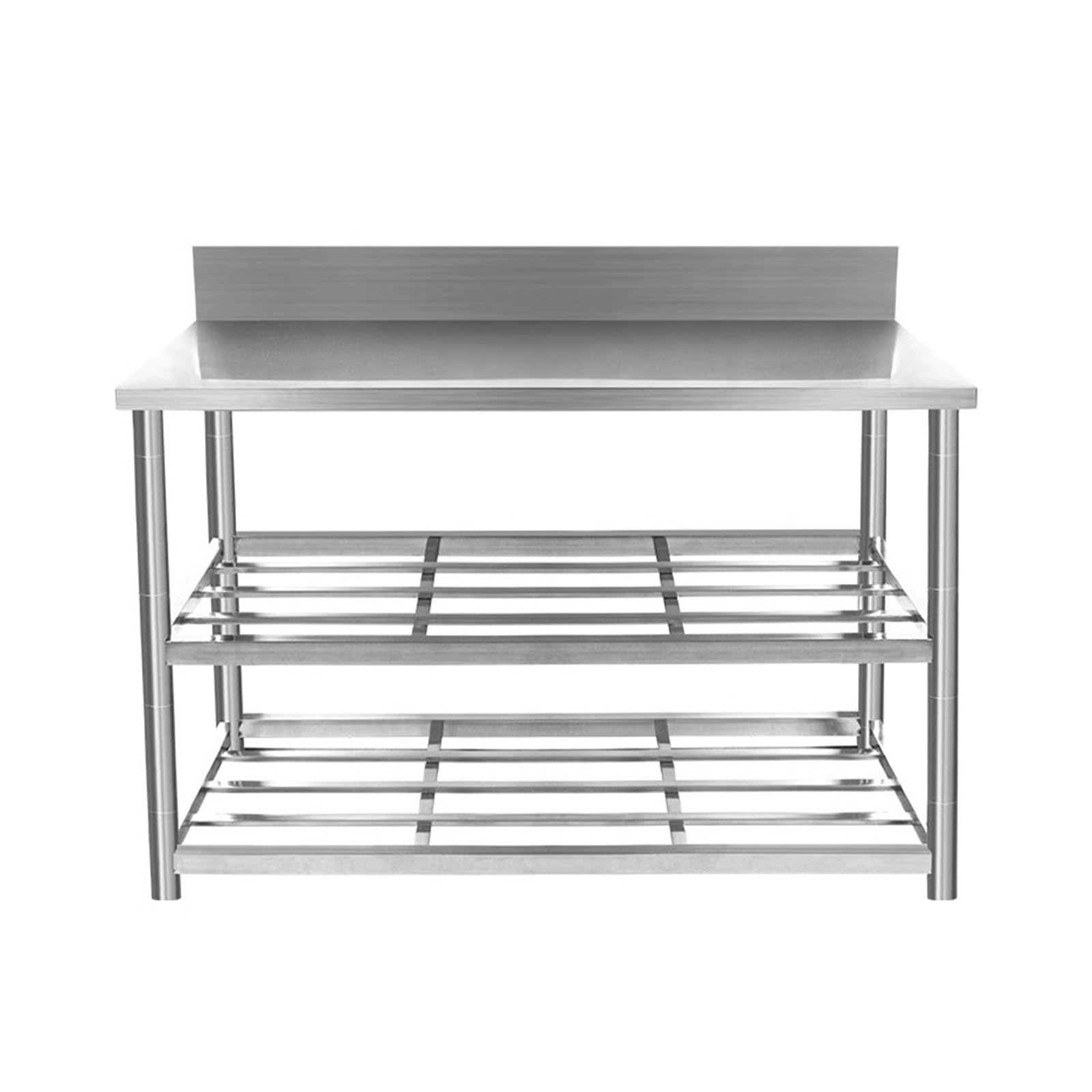 Table de préparation de cuisine pro inox avec rangement inférieur
