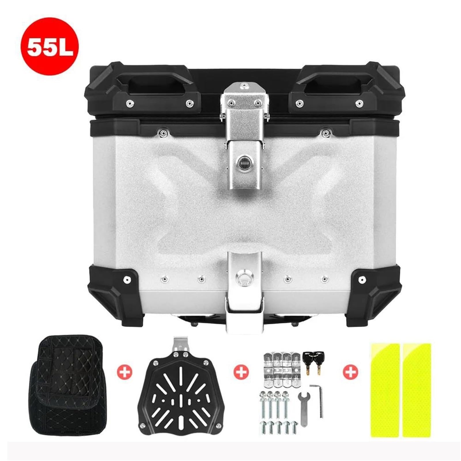 Caja de Equipaje para VOGE 525DSX 650DS 650DSX para Honda CRF1000L CRF1100L Adventure Alforjas Traseras para Maletero Motocicleta, Caja De Herramientas Aluminio, Accesorios(Silver 55LX)