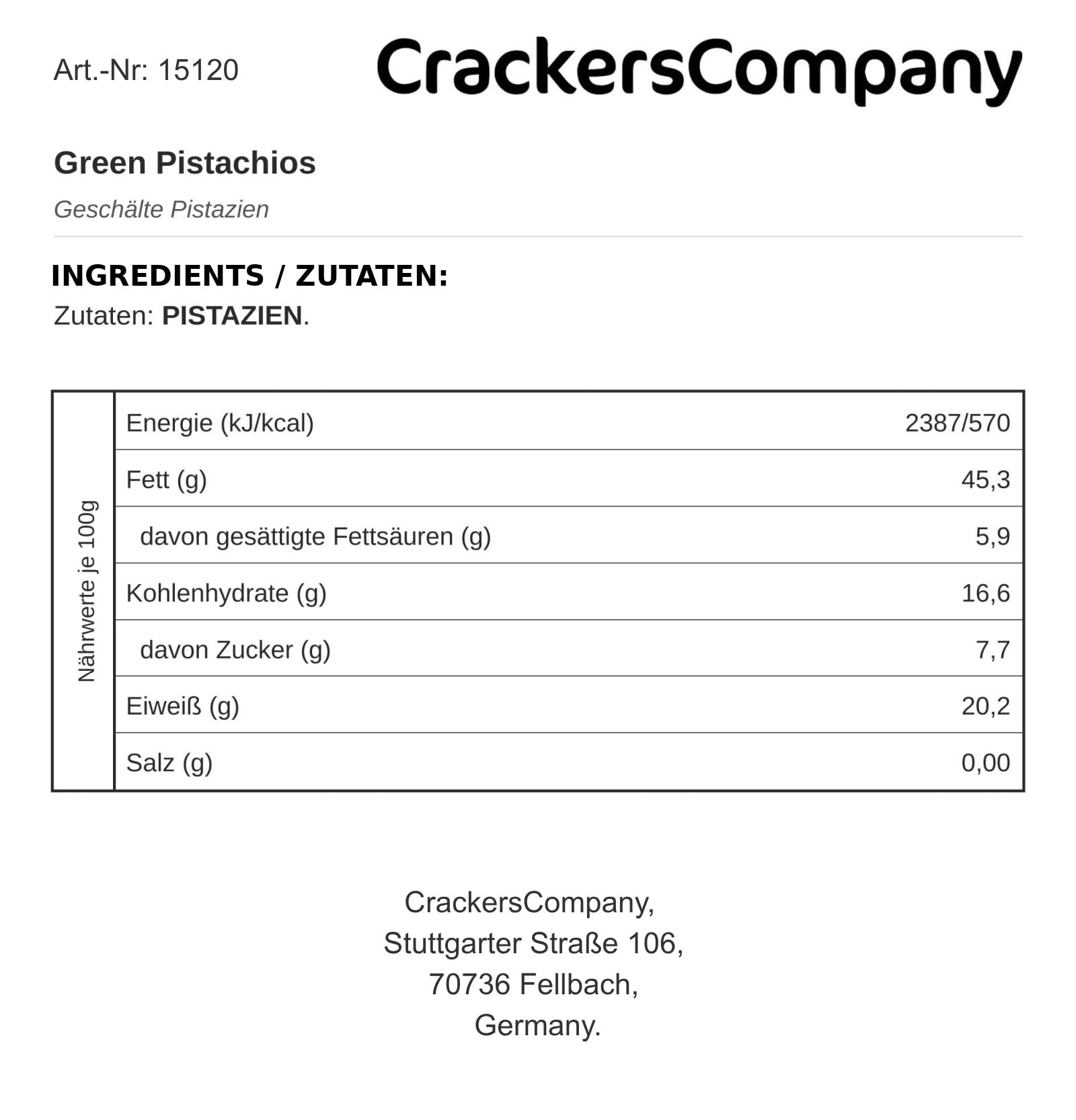 CrackersCompany Grüne Pistazien 3kg Vorratspackung | Pistazienkerne naturbelassen ohne Schale ungesalzen | vegan glutenfrei zuckerfrei salzfrei