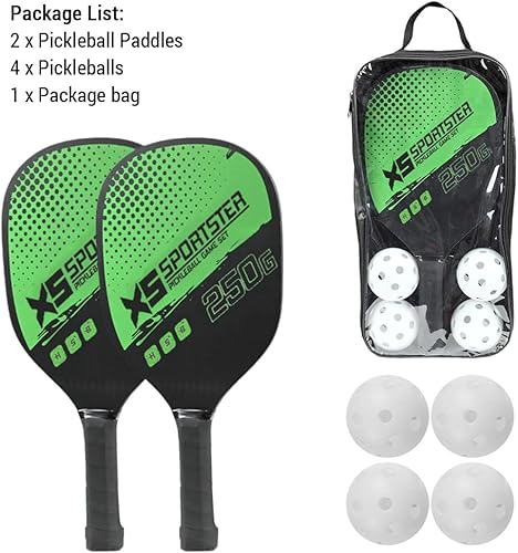 Miniatura 5 de Lixada Juego de palas de pickleball con 4 bolas de pickleball y bolsa de almacenamiento, raqueta de pickleball para deportes de interior y exterior,