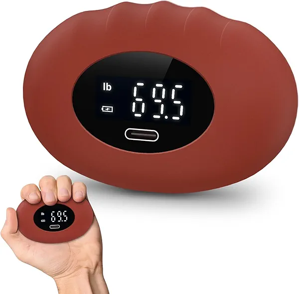 2025 New Hand Grip Strength Tester Trainer, Rechargeable Electronic Hand Dynamometer up 395 Lbs (180kg) Forearm - Gripper-Finger Grip Strengthener Exerciser, Stress Balls for Sport Home School Use