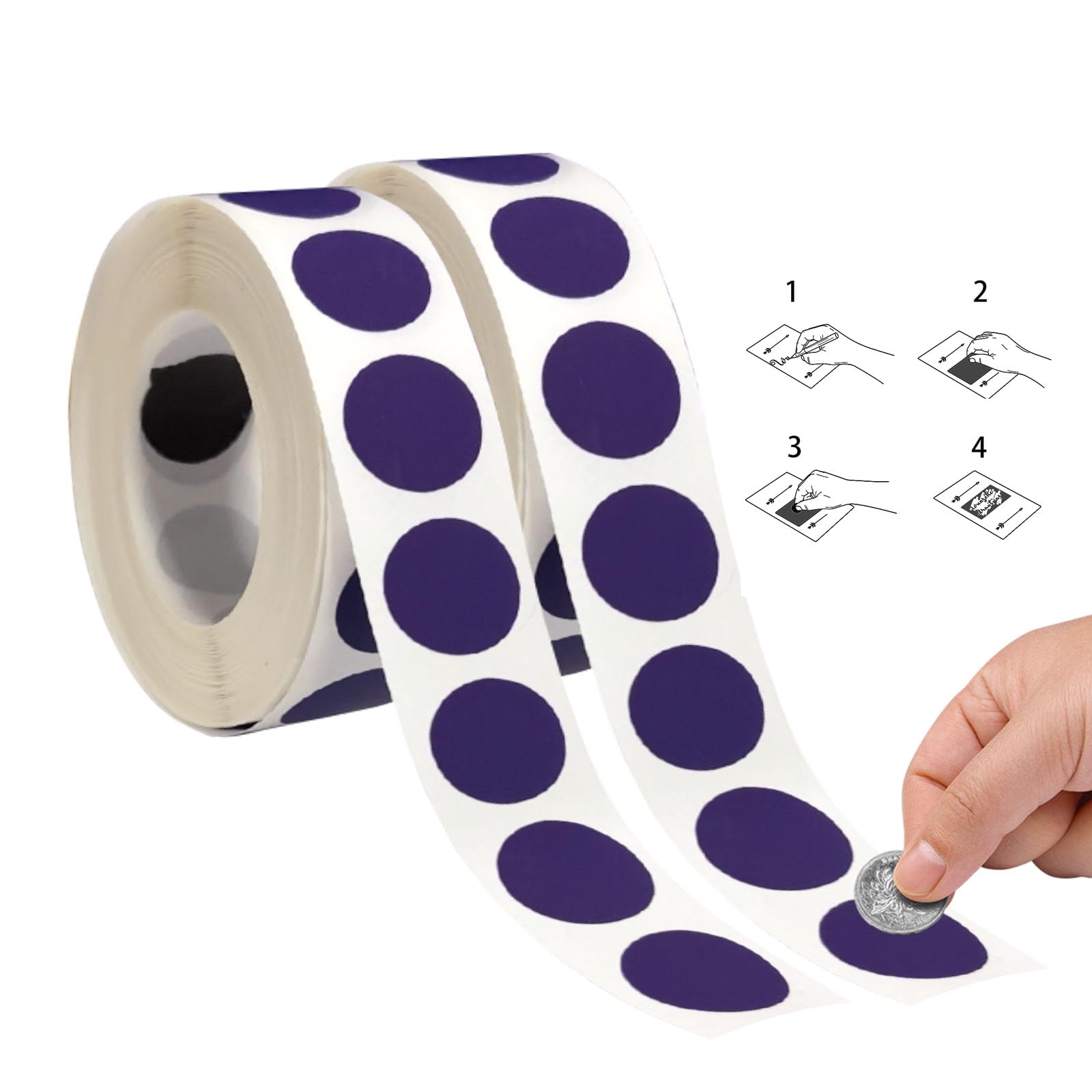 Adesivi antigraffio 1000 pezzi Etichetta adesiva di sicurezza 16mm*16mm viola rotondo for fai da te