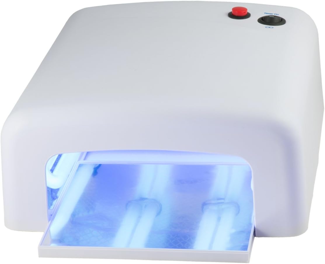 Nails Factroy N&BF UV-lamp 36 watt, lichthardingsapparaat voor uv-gelnagels, wit, nageldroger met timerfunctie en continu gebruik, professioneel nagelstudio, lichthardingsapparaat, nageldroger