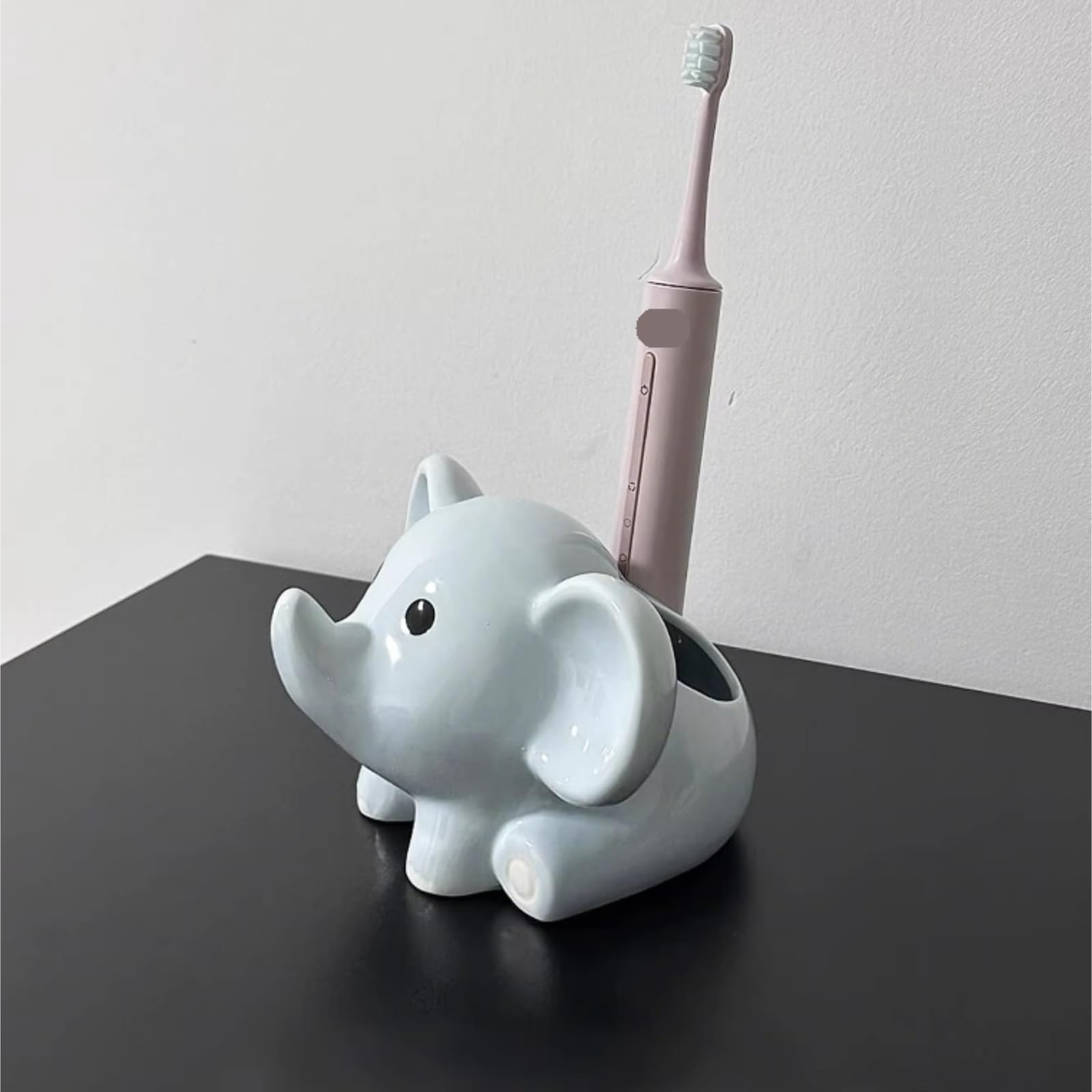 Porta Cepillo Dientes Baño Organizador del Tenedor Cepillo De Dientes La Forma Elefante Cerámica Fácil Limpiar For El Cuarto Baño Hogar Y Cocina