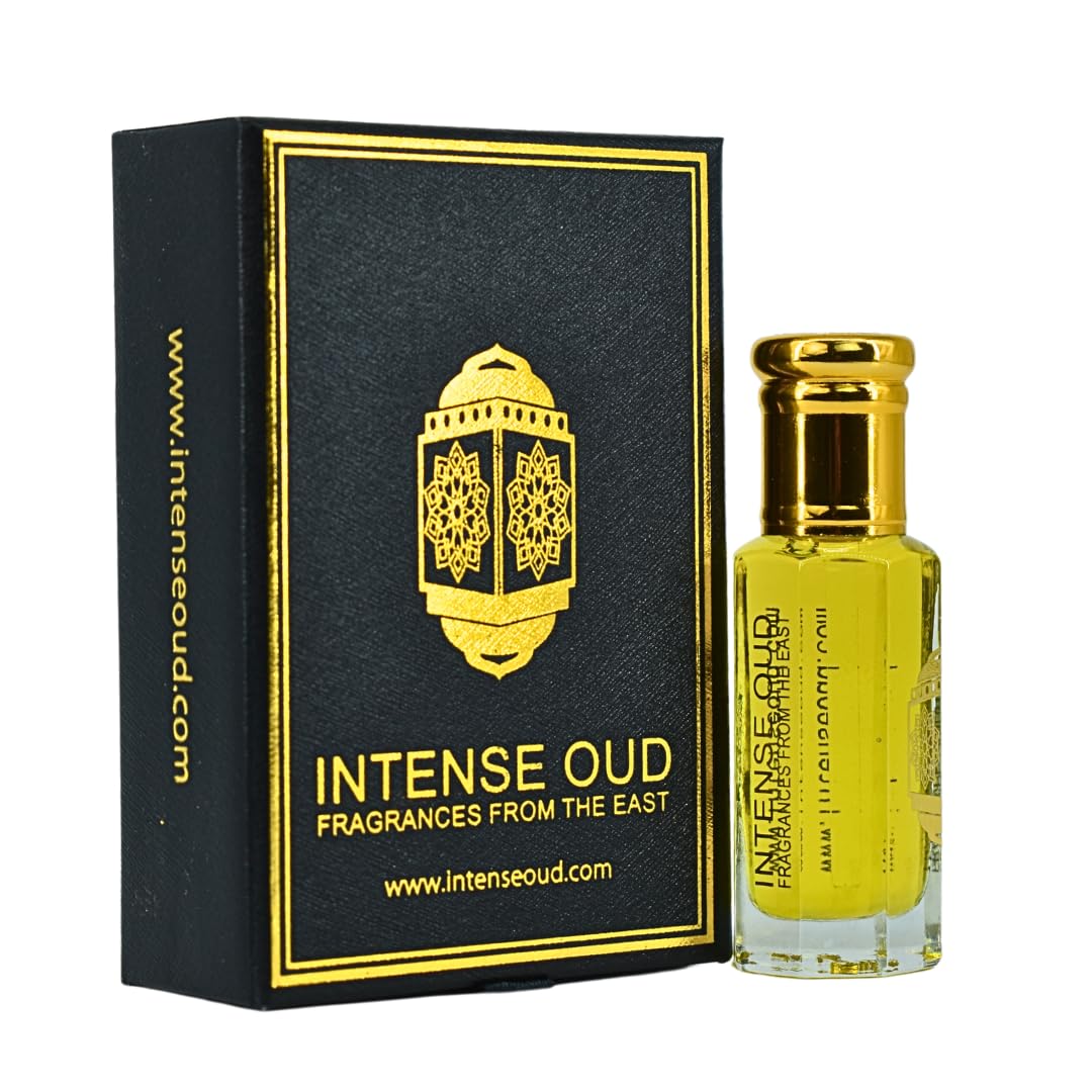 INTENSE OUD Boss Arabian Perfume Oil for Men, Long Lasting Alcohol-Free Concentrated Fragrance, 12ml (0.40 oz) in Black Gift Box, Maninka & Vanilla Notes