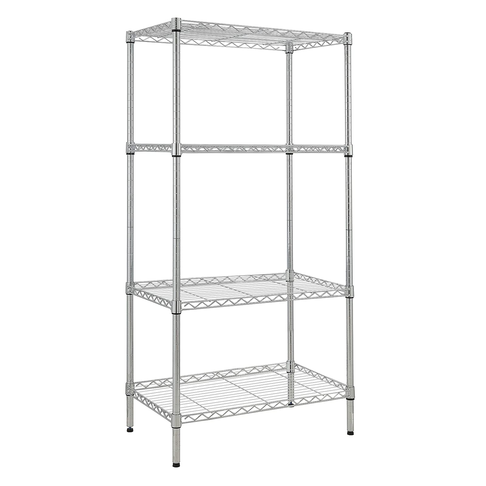 BELANITAS 4 Tier Wire Shelving Unit Storage Shelf Steel Shelving Adjustable Metal Storage Rack Metal Shelving Unit Shelves for Garage, Pantry, Basement, Living Room, Kitchen,Silver