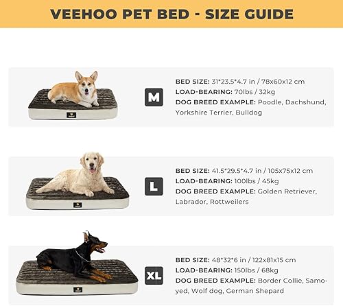 Miniatura 7 de Veehoo Cama inflable para perros grandes, cama lavable para perros con colchón de aire para perro, cama indestructible y duradera para perros para