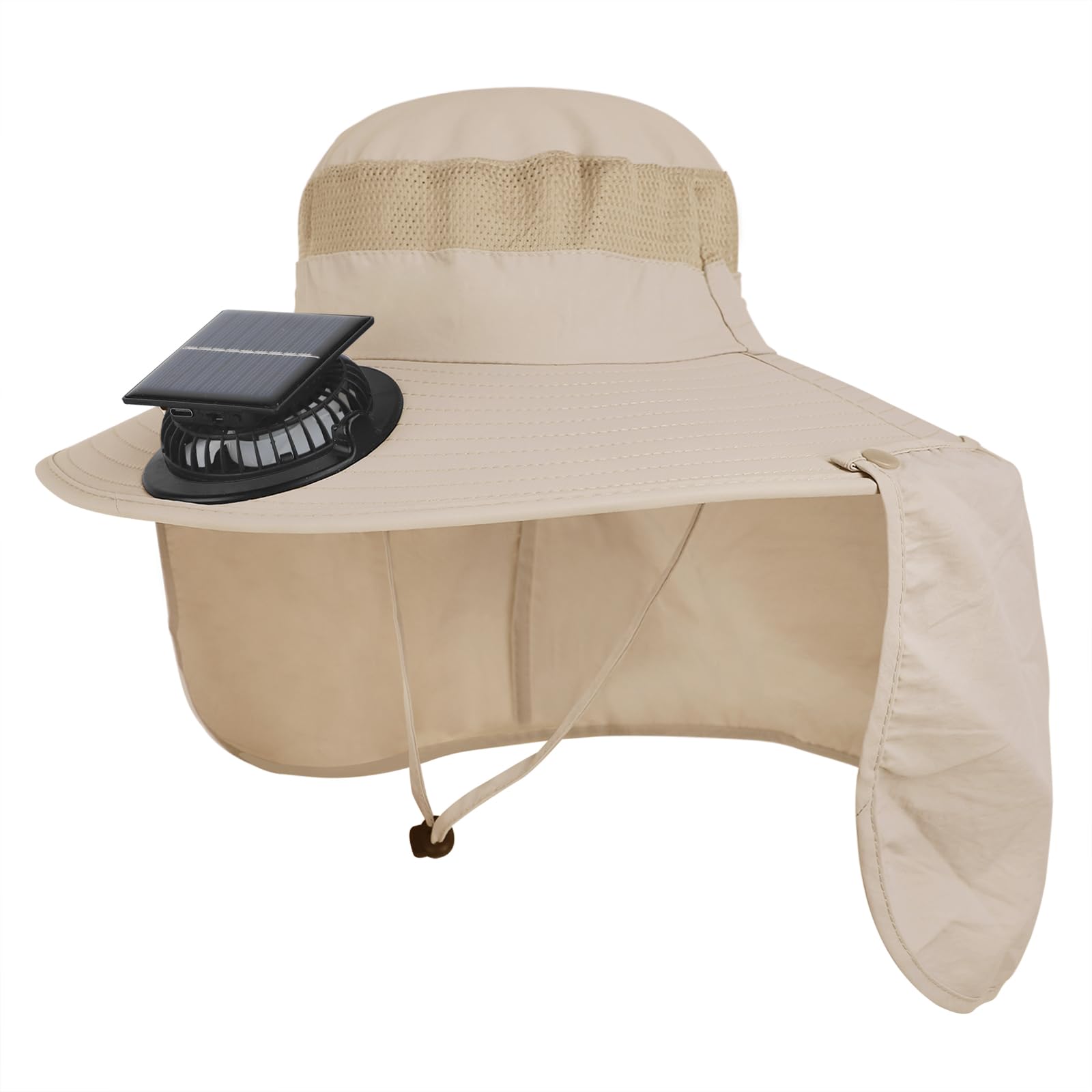 Summer Cool Fan Fisherman Sun Hats Men Women 3 Speed USB Charging/Solar Fan Large Brim Sun Protection Cycling Camping Fishing Travel Tennis Golf Beach Bucket Hats Caps Topee Headwear