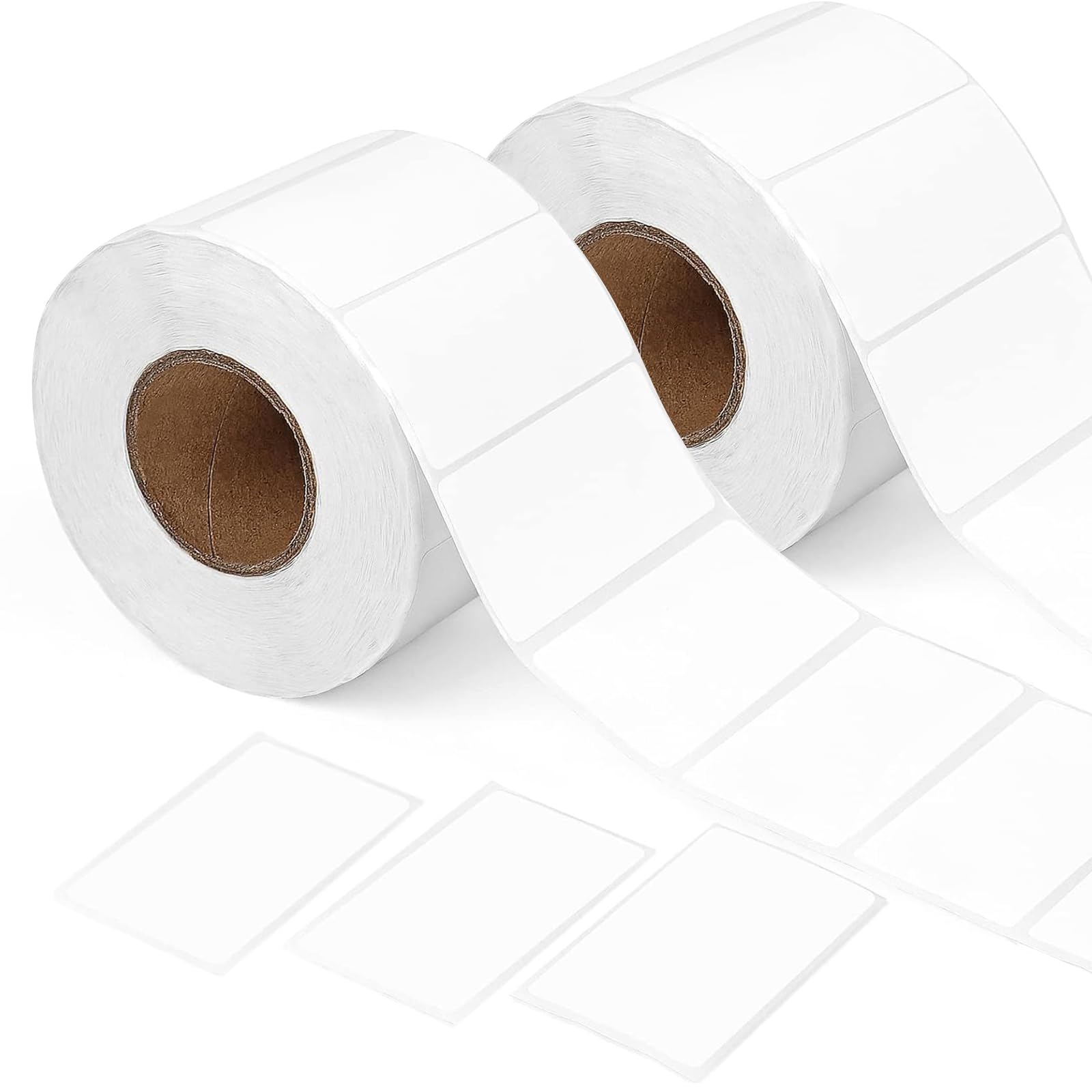 Sticky Labels Roll, 2000 Self Adhesive Labels White Sticky Label Blank Label Stickers for Office, Kitchen, Supermarket and Laboratory