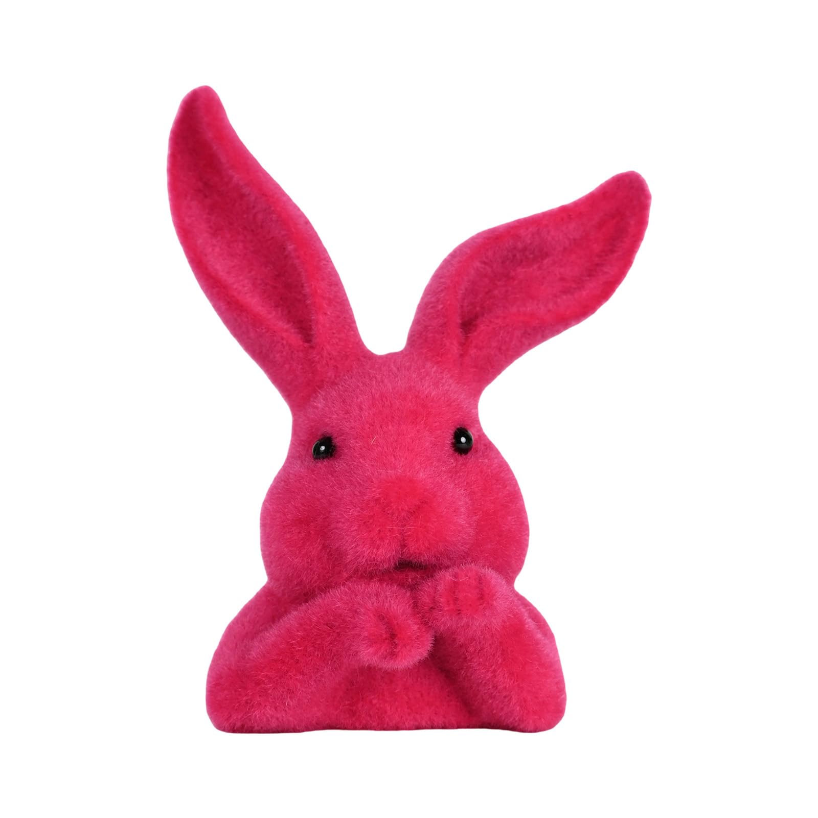 YROHGKPN Easters Artificial Moss Flocking Rabbits Head Figurine Decors for Home Garden Sculpture Tabletop Shelf Display Ornament Flocking Resin Bunnies Head Ornament