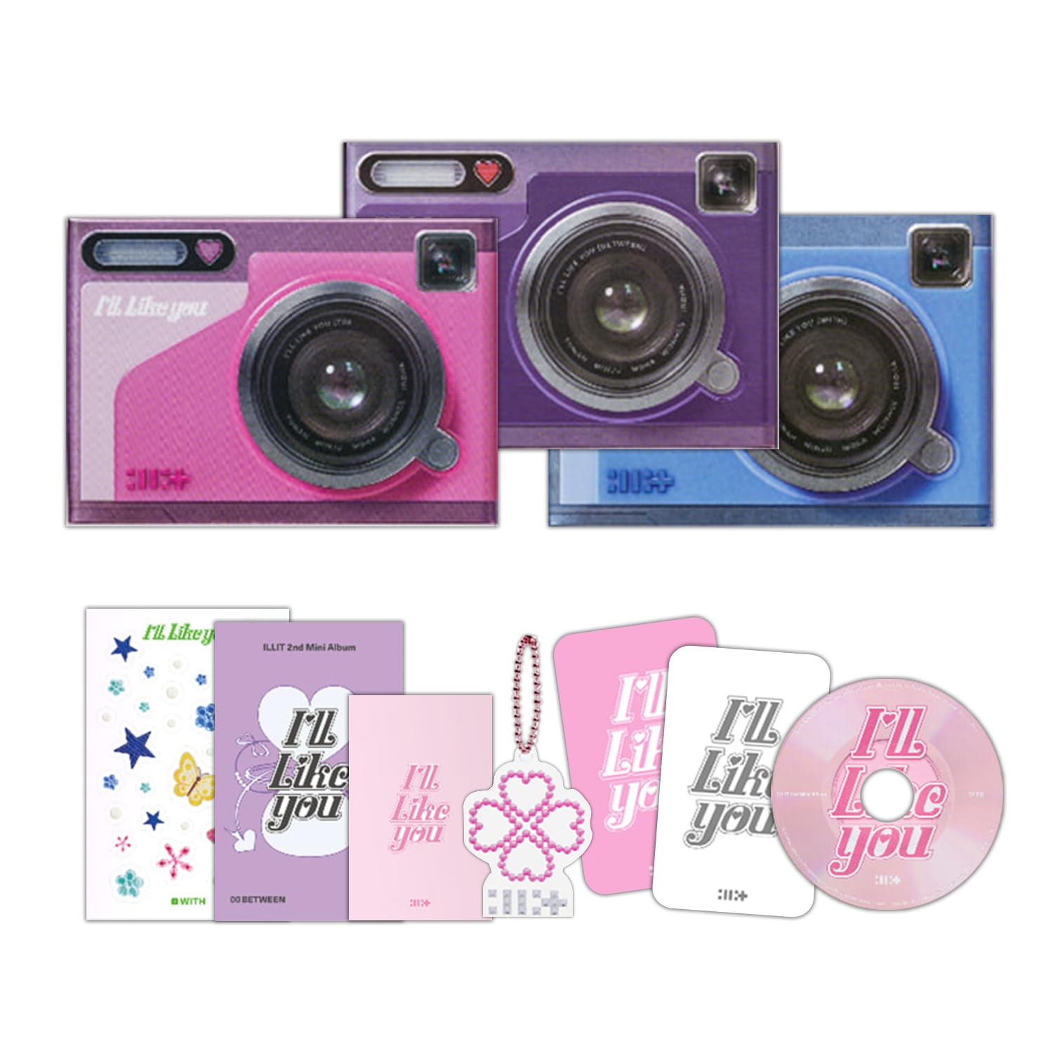 ILLIT - 2nd Mini Album [I'LL LIKE YOU] (GLLIT Ver. - Random) Out Box + Keyring + Photo SET + Mini CD-R + Q&A Photo Card + Lyrics Paper + Sticker