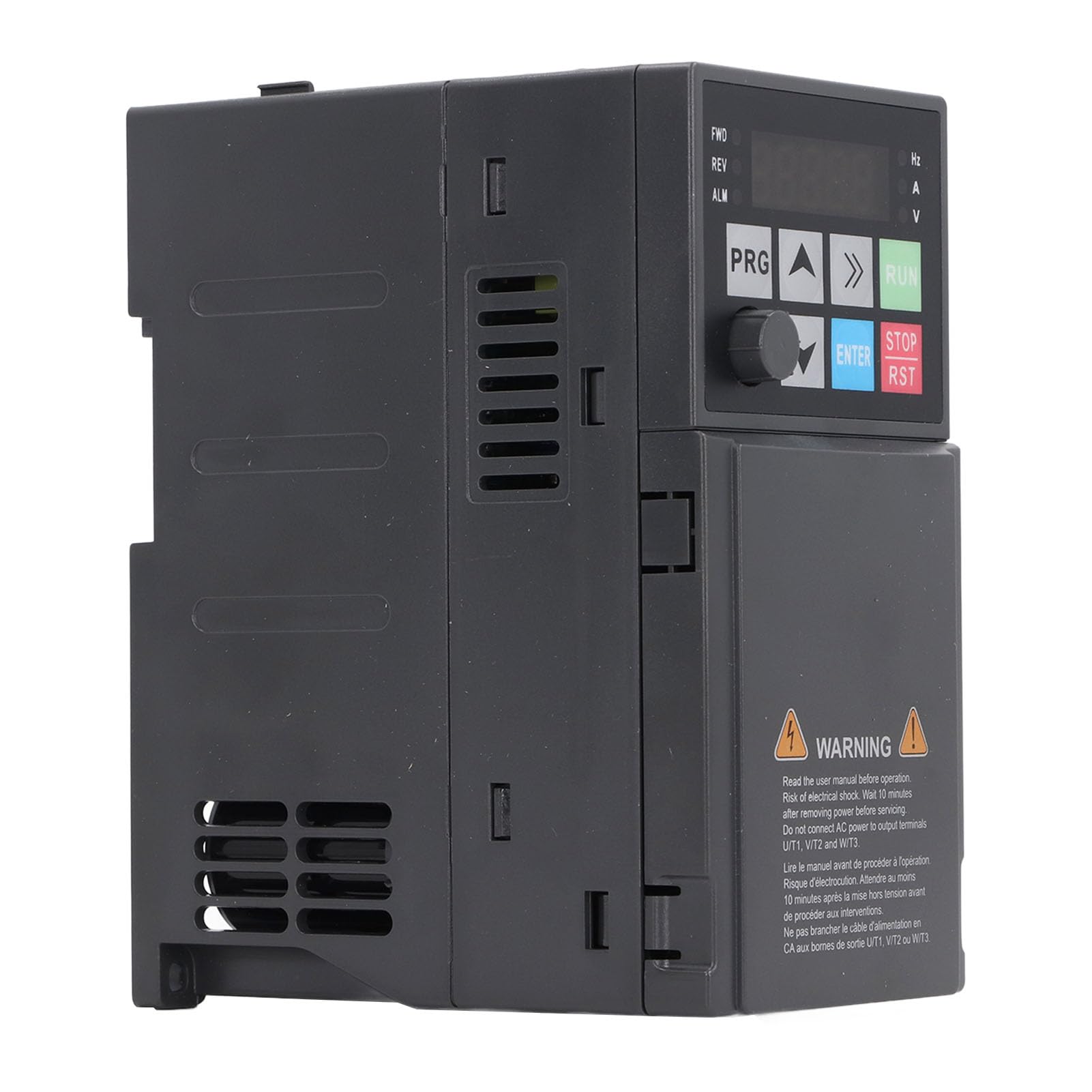 Variateur de Fréquence 2,2 KW, Onduleur Vectoriel de Sortie triphasé AC380 V 0-320 Hz, Technologie Avancée, Convivial, pour Matériau de qualité Industrielle avec Refroidissement