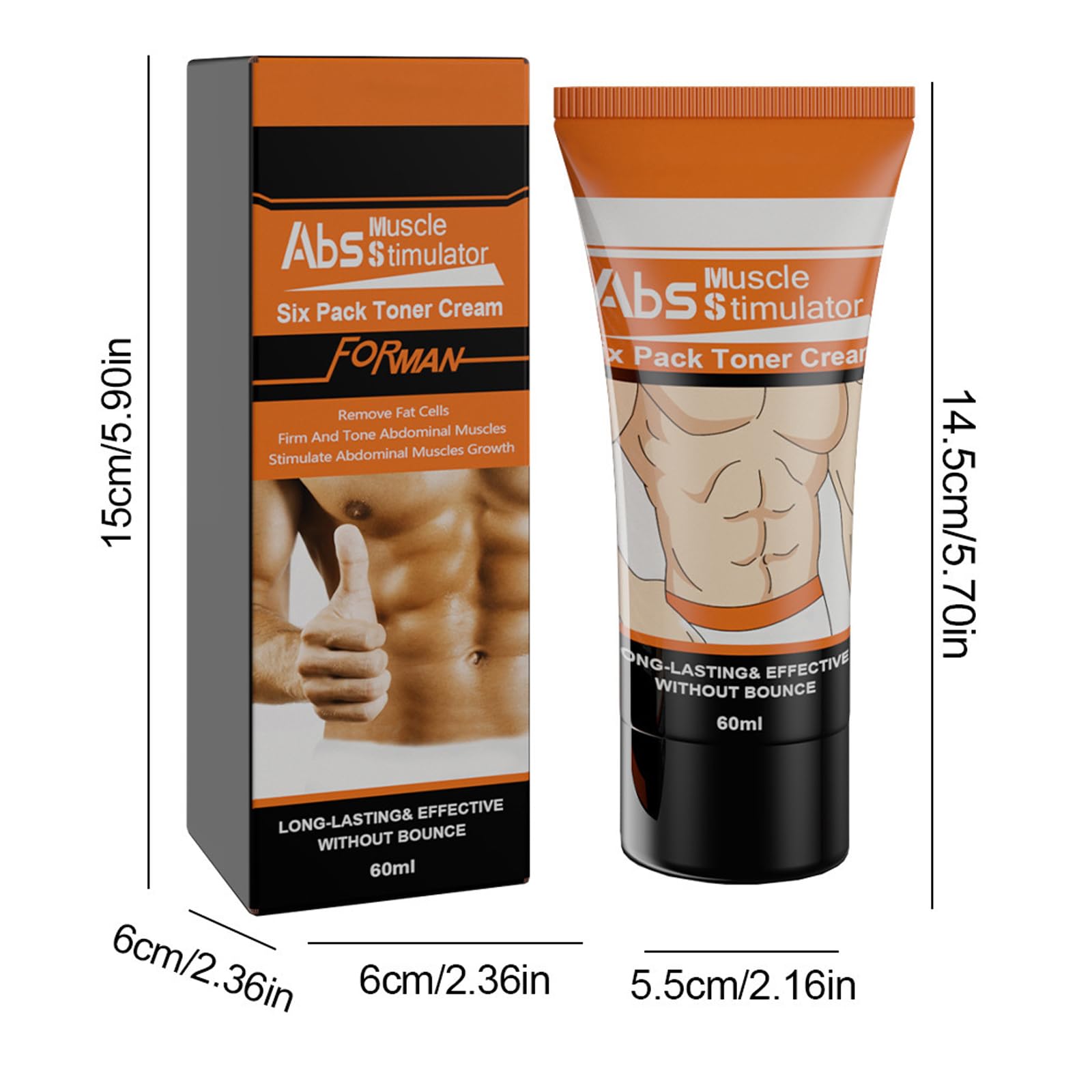 Rostblant 60 g Abdominal Cream Fat Burner Hot Cream with Applicator Glove, Anti Cellulite, Abdominal Muscle - Image 4
