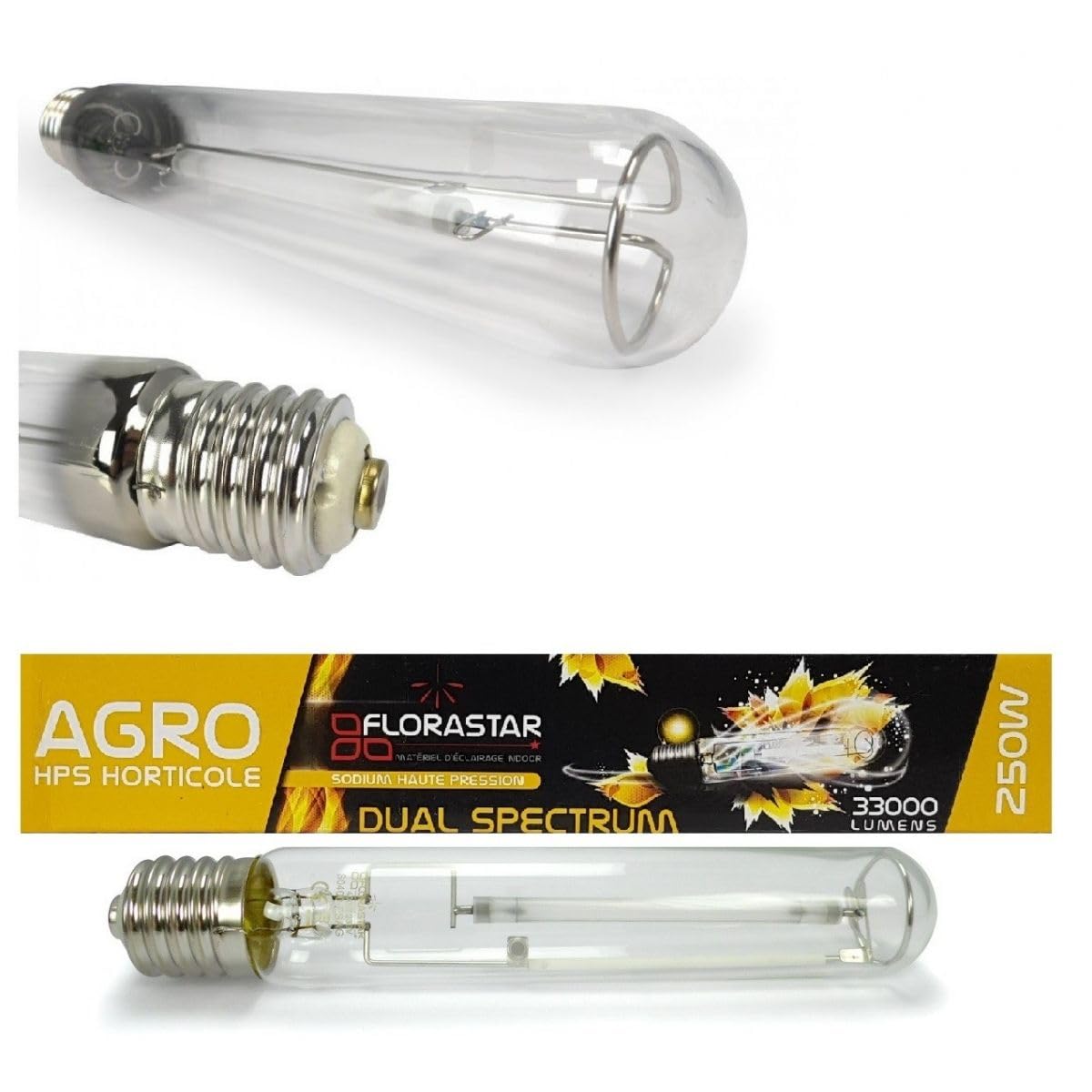 Ampoule HPS 250W Double Spectre Croissance et Floraison Culot E40 Lumière Pénétrante