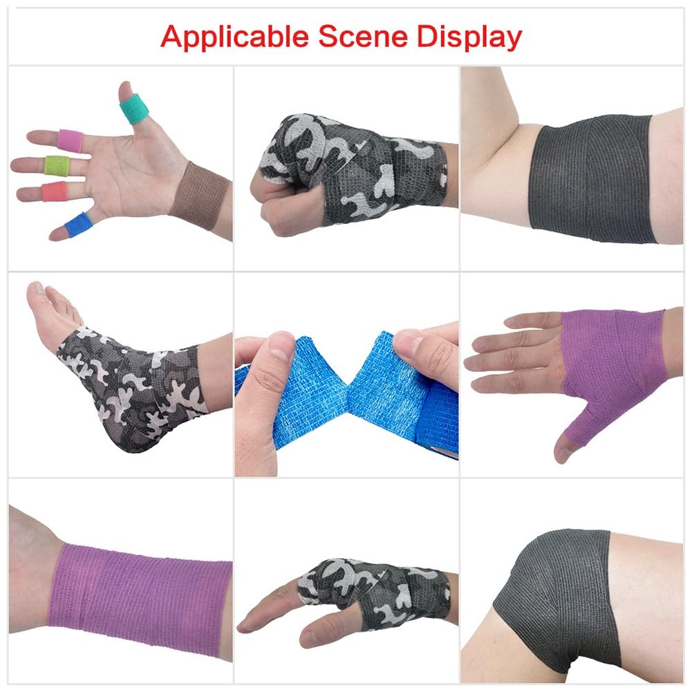 Nastro Avvolgente per Elastiche Autoadesive Sportive Blu per Cuscinetti di Supporto per Ginocchia, Caviglie,