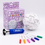 Baden Color Your Own Mini Volleyball Kit | Great Gift for Kids to Custom Design Your Ball for Play | Includes 1 Mini Volleyball Ball, 6 Markers, & 1 Pump