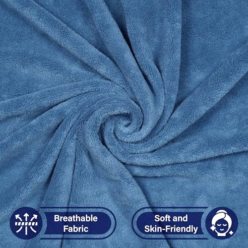 Image of Story@Home Kids Microfiber Bath Towel with Bunny Design | Quick Dry & Soft | 300 GSM | 120 x 70 cm | Lightweight Pool, Beach & Bath Towel for Boys & Girls | Blue
