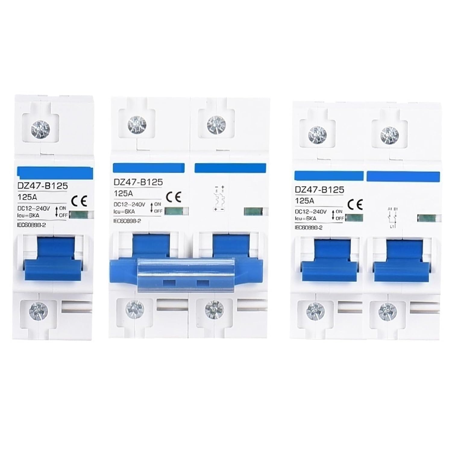 Wyłącznik automatyczny DC 12V 24V 36V 48V 72V ochrona 80A 125A 63A 1P 2P automatyczny wyłącznik zwarciowy typu B -DC 2000W do 6000W 1 szt. (1P-1P, 100A)