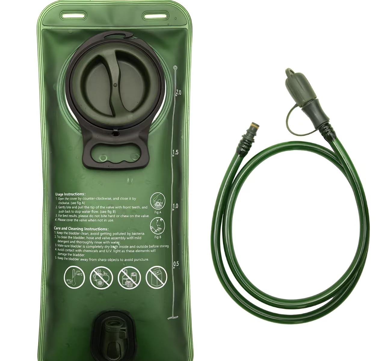 XZSUN Outdoor Hydration Bladder, 2L-2.5L-3L Water Bladder for Hiking Backpack Leak Proof Water Reservoir Storage Bag, Water Bag for Bicycling Hiking