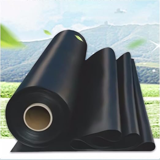 Image LXLIGHTS Flexible Fish Pond Liner, Foldable Durable HDPE Impermeable Film, Waterproof Tear Resistant Pools Membrane for Reservoir River Slope Garden, 65 Sizes (Color : Black (0.2mm), Size : 7x10m)