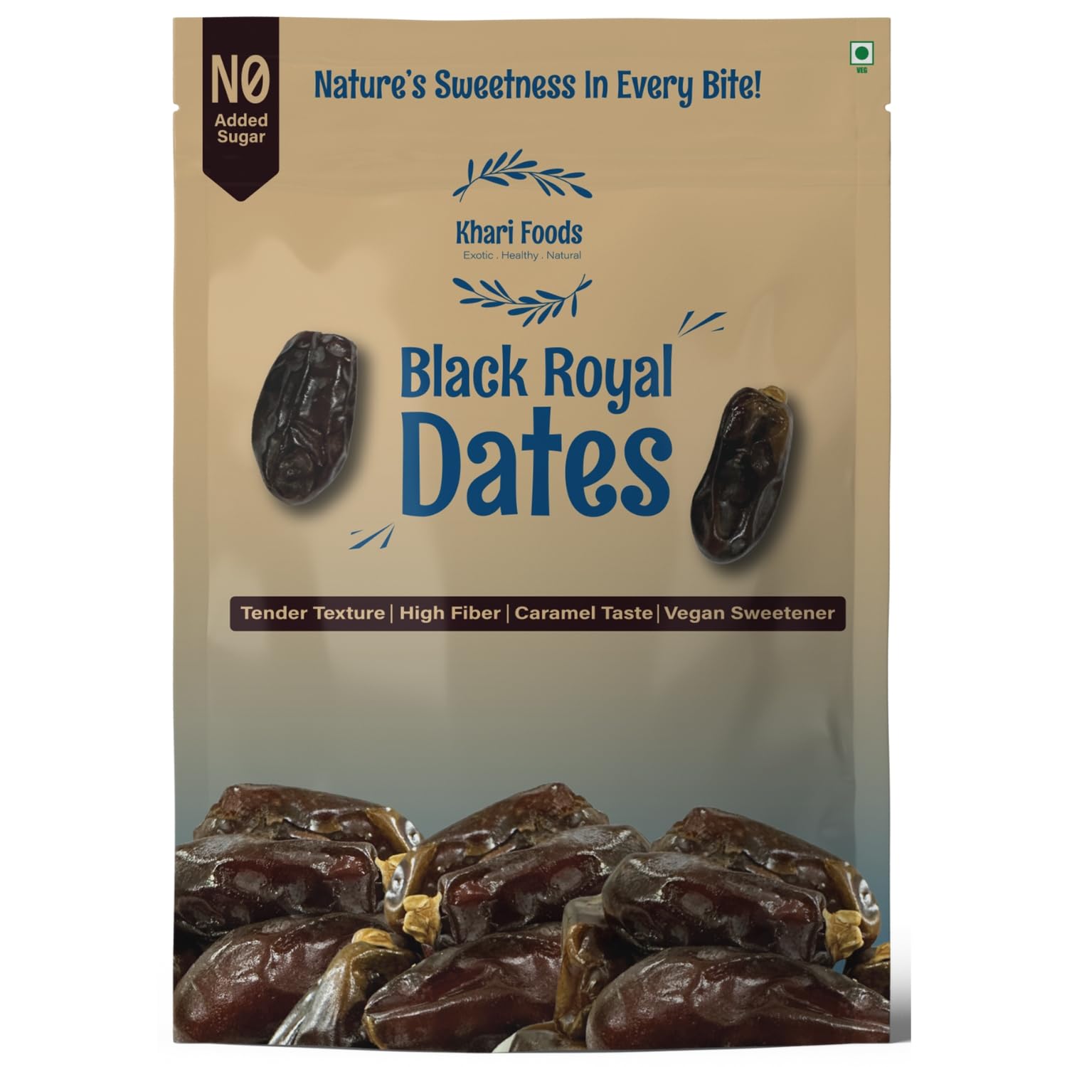 Khari Foods – Black Royal Dates – 1kg Premium Khajoor – High Fibre, No Added Sugar, No Preservatives – Soft Healthy Dry Dates for Energy, Immunity Support and Everyday Wellness