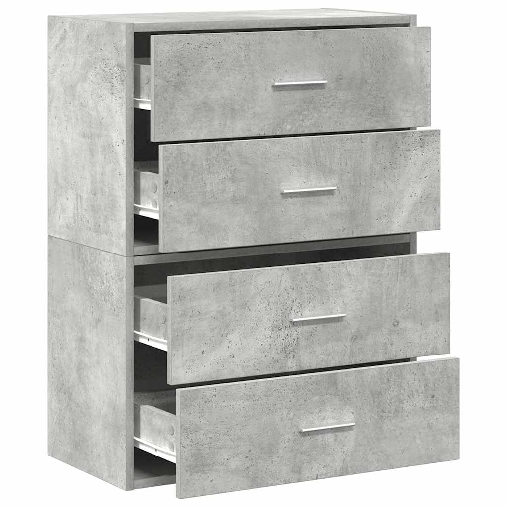 vidaXL Armadi con 2 Cassetti 2 pz Grigio Cemento 60x31x40cm Truciolato, armadietto, credenza, Armadio Buffet credenza, vetrina, Mobile Soggiorno