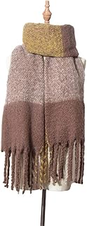Sciarpe Sciarpa Scarf Scialli Stole Shawl Sciarpa a Scialle a Doppio Strato con Frange e Girocollo a Scaglie ruvide