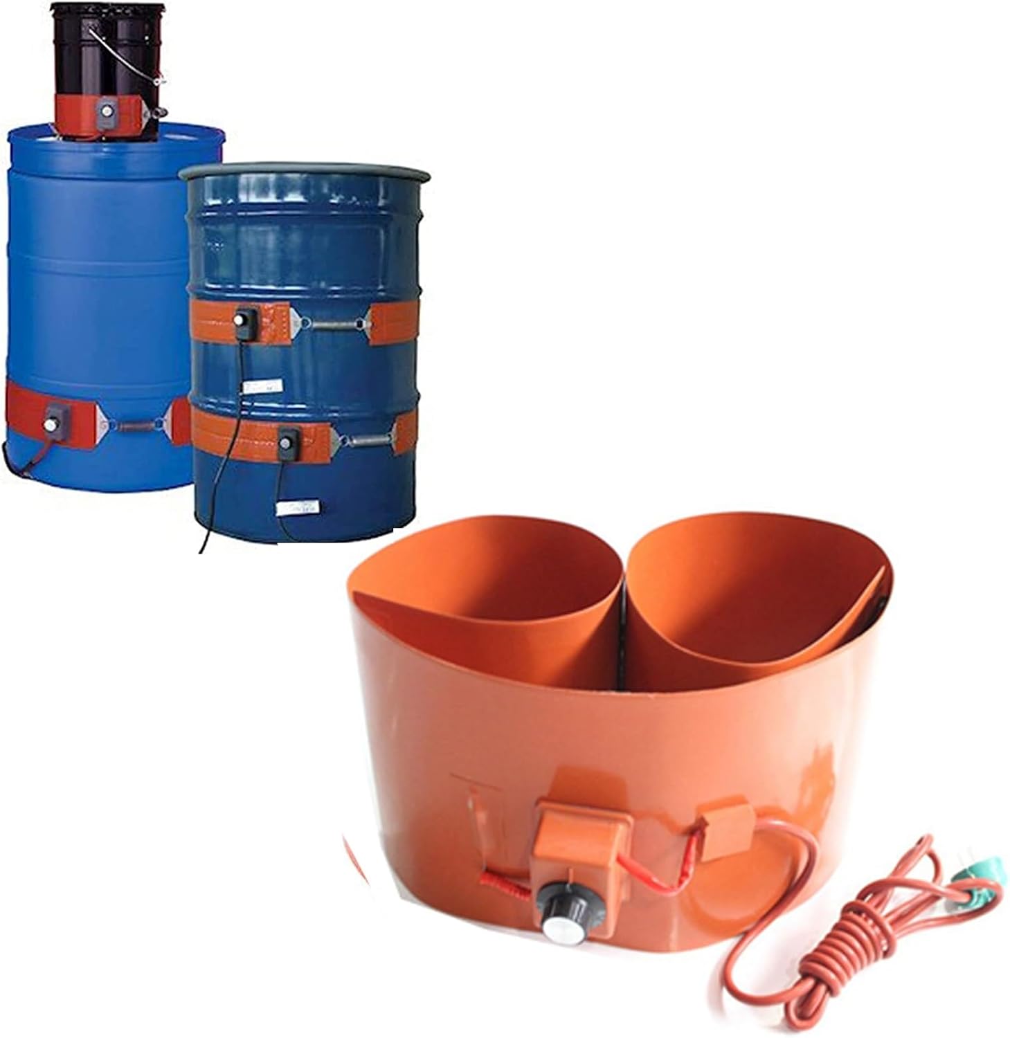 MakutU Silicone Heater Pad For Barrel Honey Oil Silicone Rubber Heating Band With Adjustable Thermostat,Drum Electric Heat Wrap Hot Heating Pad (Size : 1740x250mm)