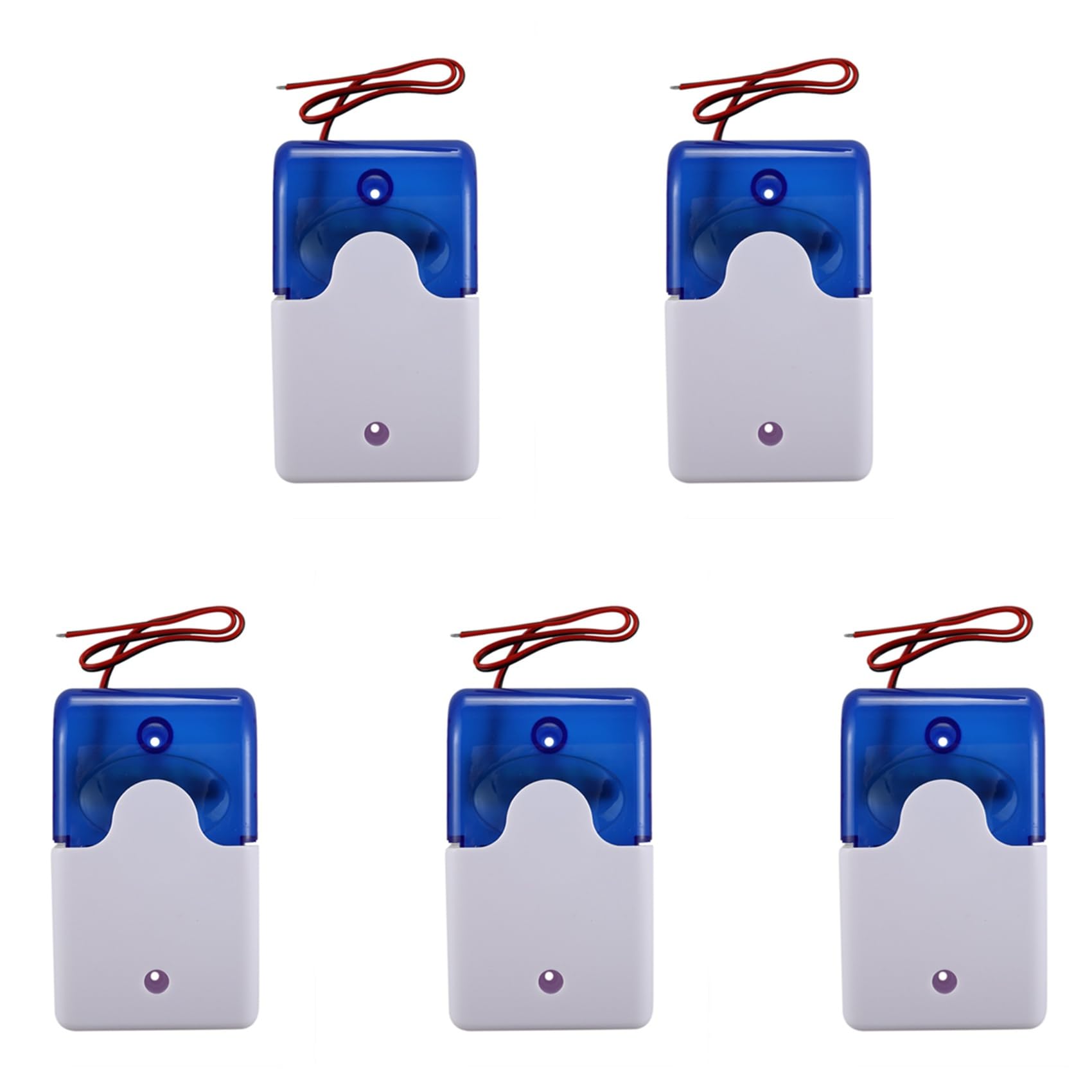Jnchdghwa Blue 5X Mini Wired Strobe Warning Siren Dc 12V Sound Alarm Flashing Light Sound Siren Horn 115Db