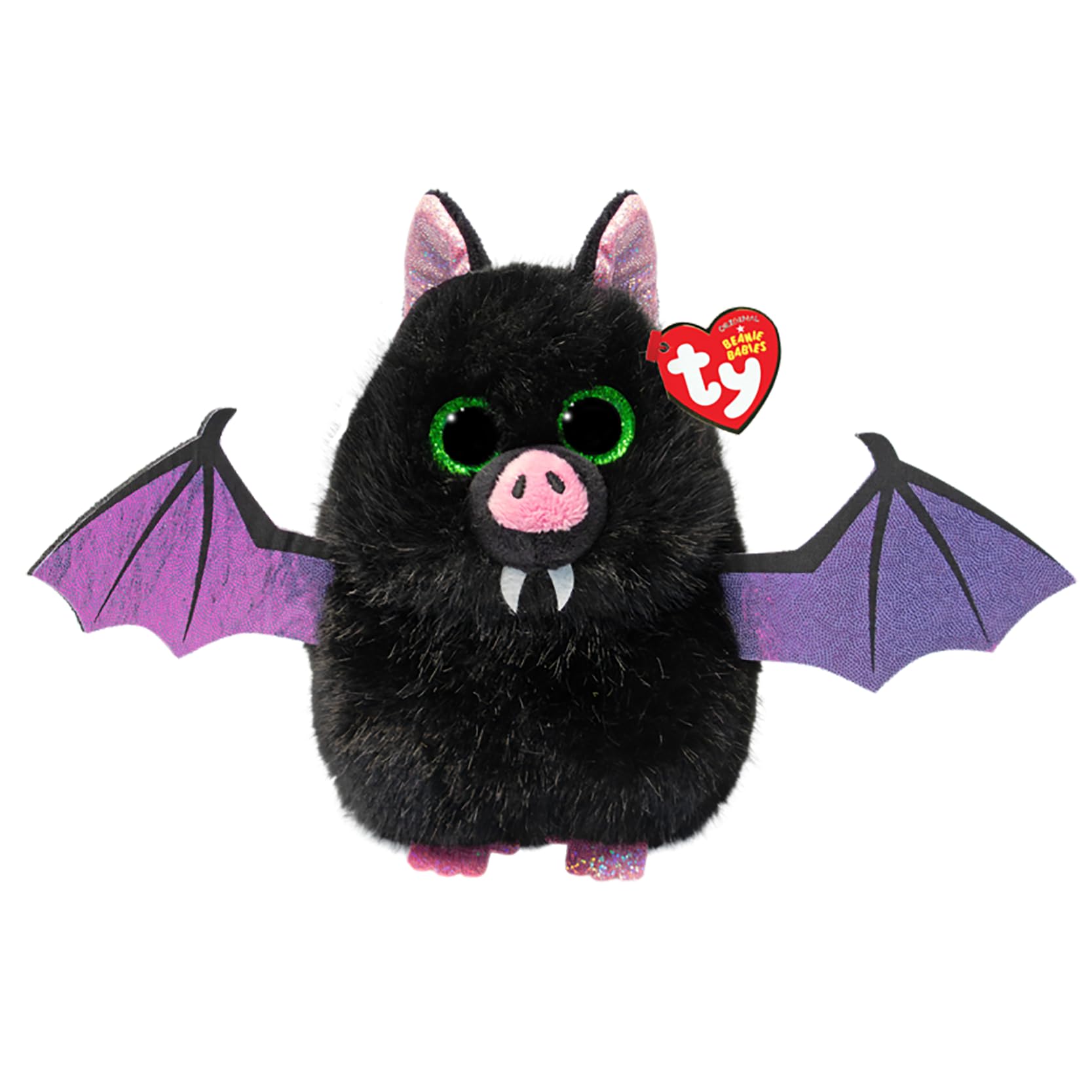 Beanie Babies BATRICE the Bat Plush Toy, 6 Inch | Black & Purple Colors, Glitter Wings, Sparkle Eyes, Halloween Theme, Collectible