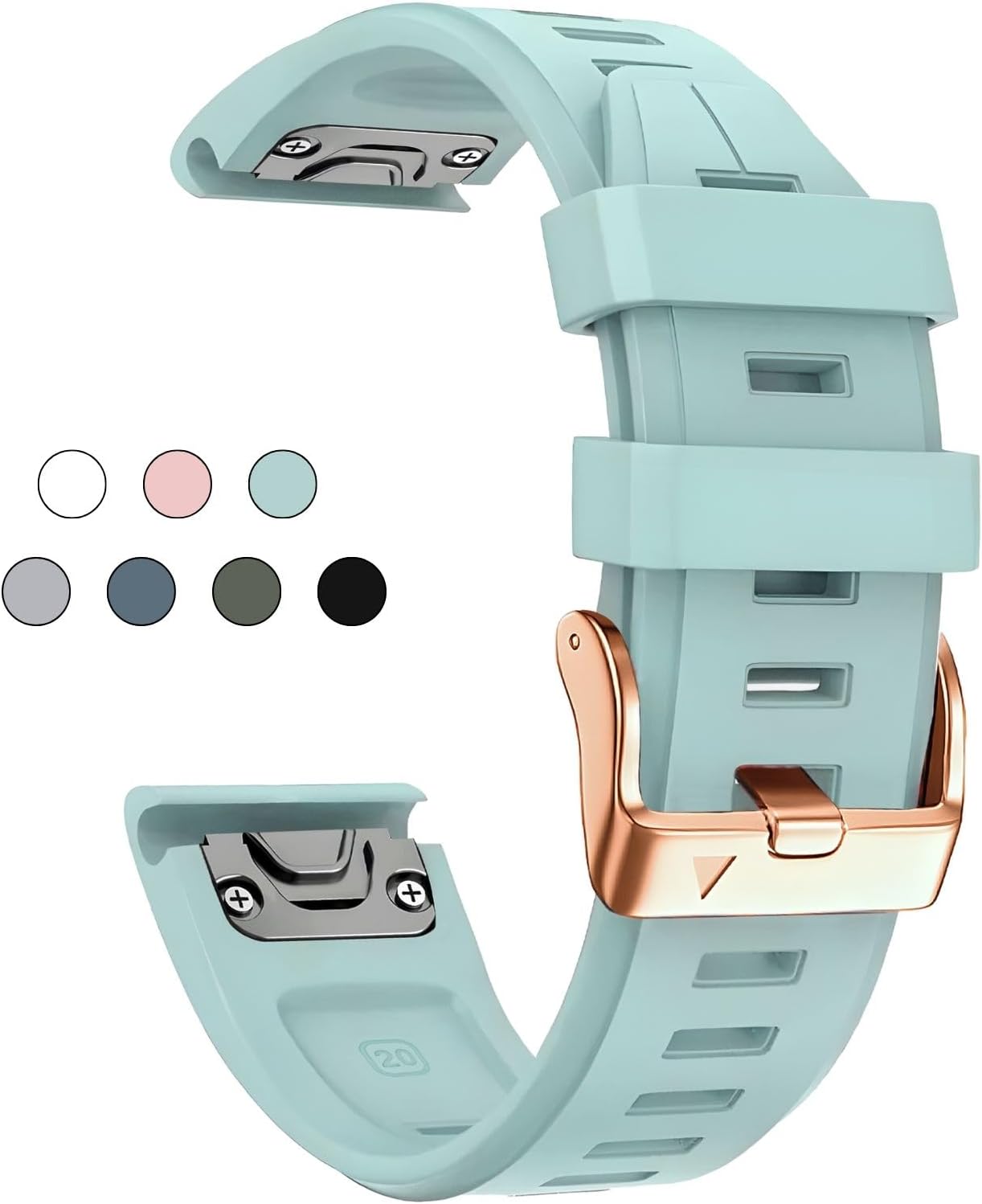 OUTVI 20mm Watch Band for Garmin fenix 5s plus fenix 6s fenix 7s pro quickfit 20 bands Replacement for garmin epix 2 42mm standard short strap Rose Gold women soft