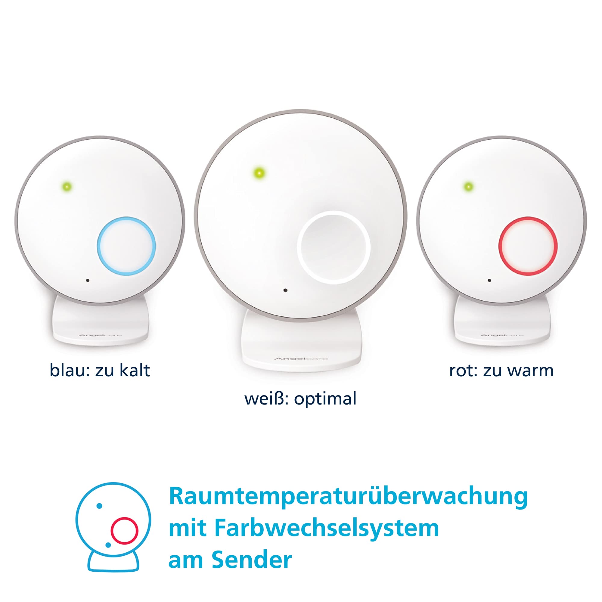 Angelcare SmartSensor Pro 2, monitoraggio 2 in 1: audio + movimento con sensori wireless, visualizzazione della temperatura ambiente