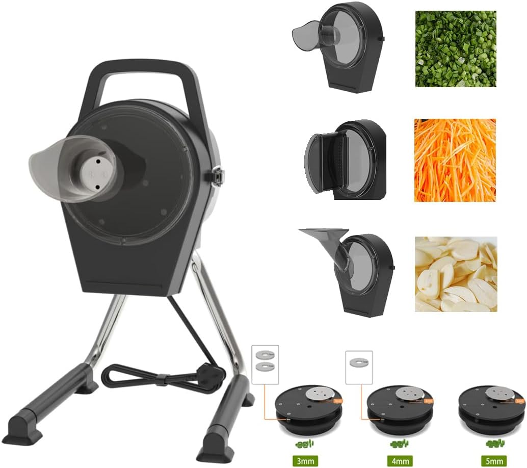 Commercial Electric Vegetable Cutter Machine for Scallions, Chili, Carrot, Ginger & Garlic - Heavy-Duty Slicer/Shredder for Restaurants, Hotels, Kitchens (HA-1276)