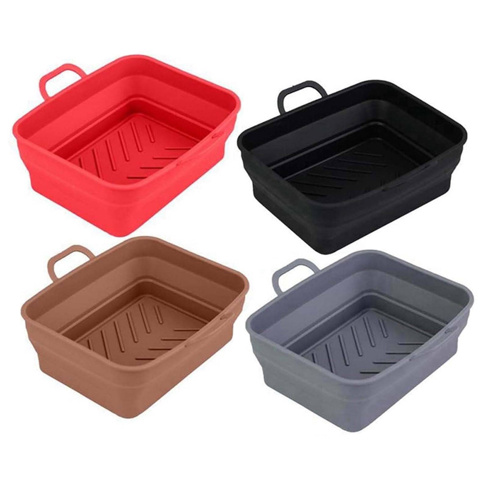 PANGBOER 4 teglia da Forno in Silicone Versatile Riutilizzabile per friggitrice Fodere per pentole in Silicone Strumento Cottura per Cucina teglia da Forno Durevole per friggitrice
