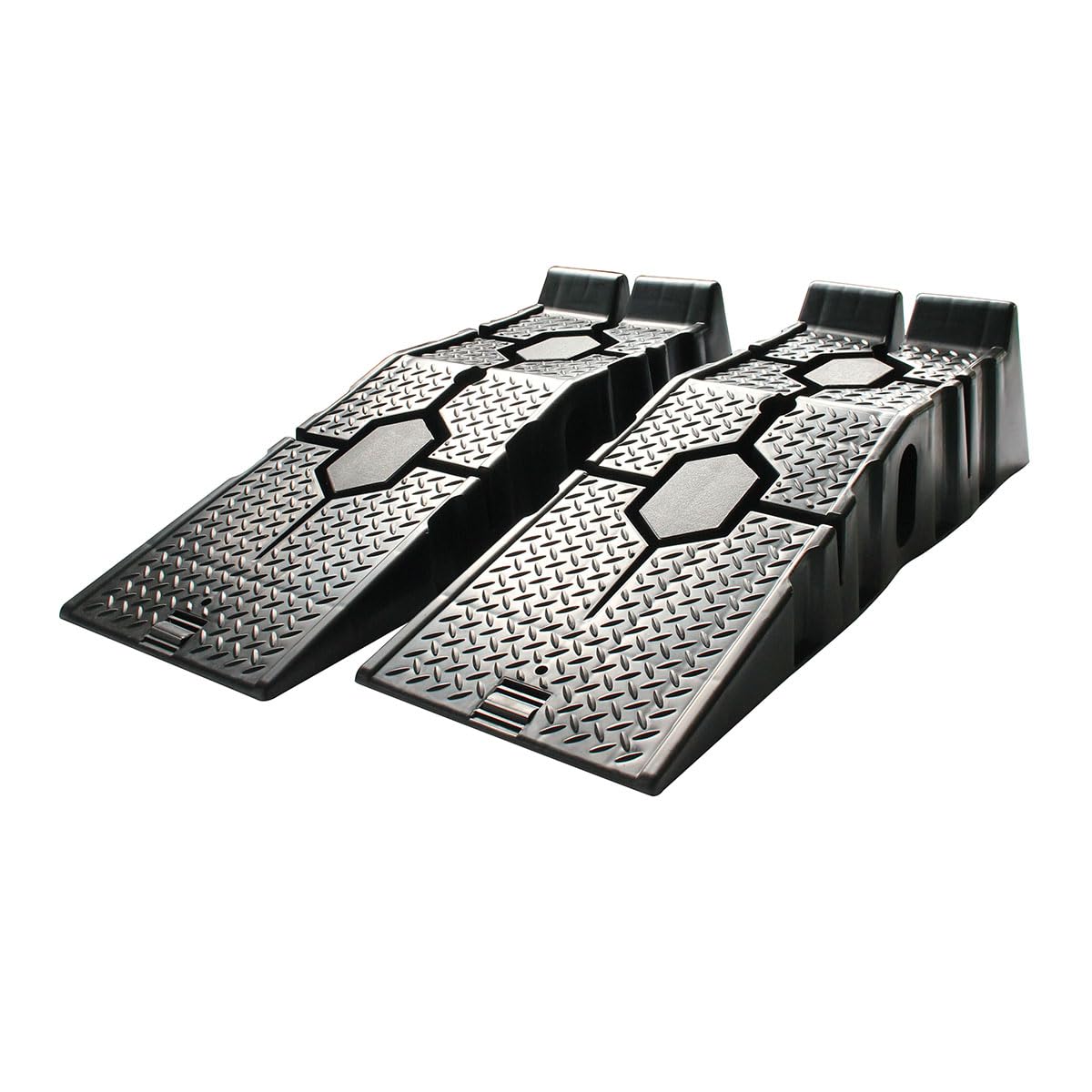 Rampa di carico in plastica, 2,5 tonnellate, 2 pezzi, 90 x 33 x 22 cm, colore nero, piattaforma di sollevamento, rampa di carico