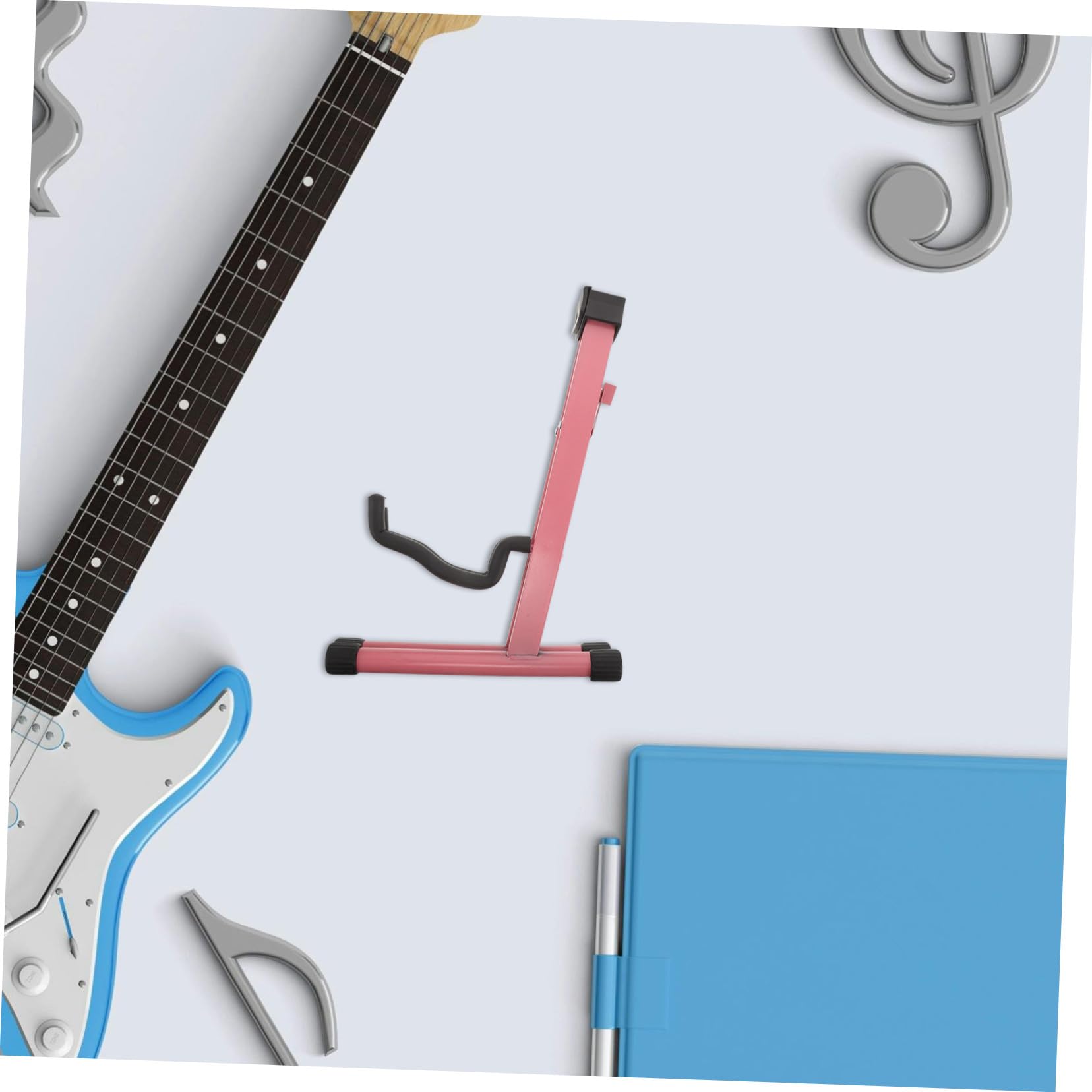 Beaupretty Rosa Metall Gitarrenständer A-form Klappbar für E-gitarren | 37, 3 X 29x26, 9cm, Tragbar für Gigs und Outdoor Übungen, Platzsparend und Verstellbar