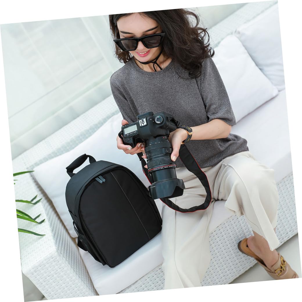 Zaino per Fotocamera DSLR in Nylon Spugna Antiurto Borsa Portaoggetti Portatile Tasche Laterali Zaino da Viaggio Versatile per Escursionismo Campeggio e Uso Quotidiano