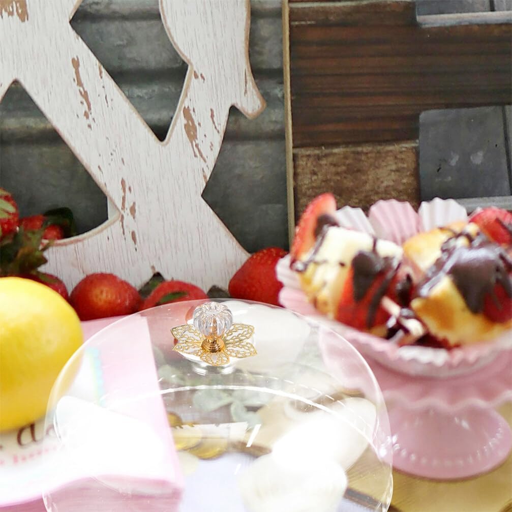 Cabilock Clear Cake Dome Cover 12 Inch Acrylic Cake Stand Cover Round Cheese Cloche Dome Food Dessert Cover for Cake Stand Dessert Plate Display Serving Platter